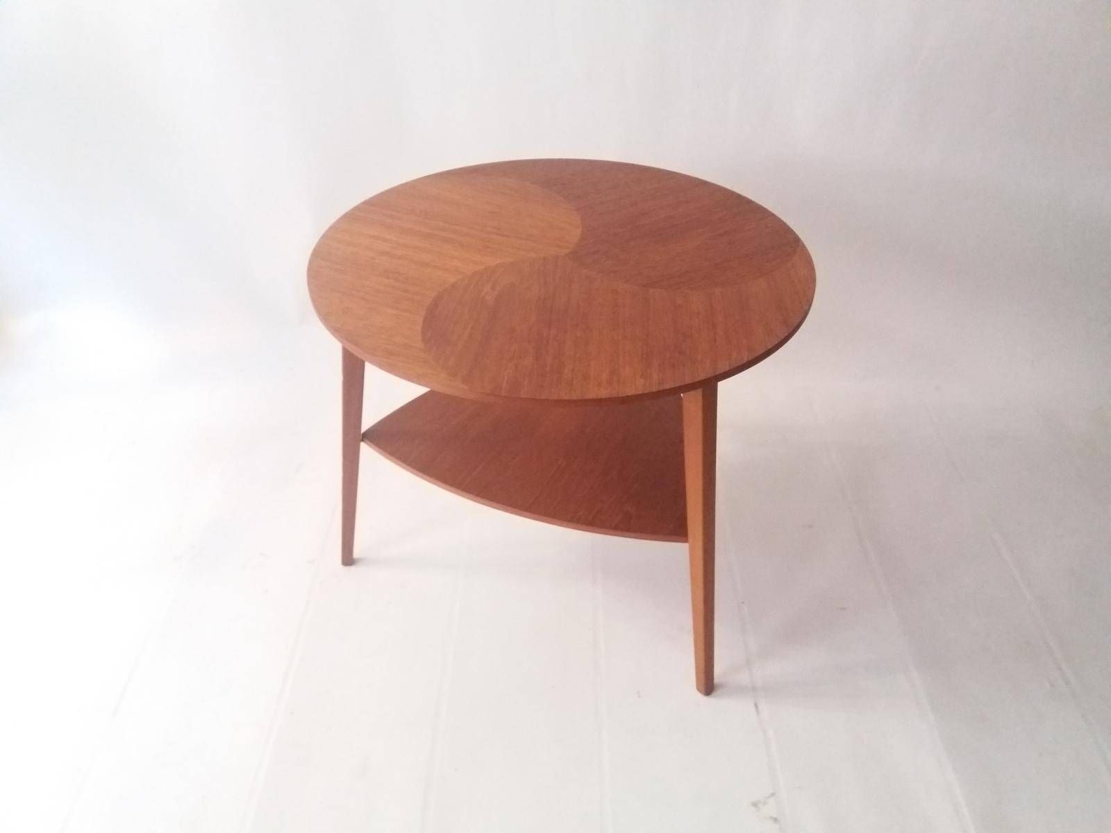 Round Danish Teak Coffee Table, 1960s For Sale At Pamono Pertaining To Retro Teak Glass Coffee Tables (View 29 of 30)