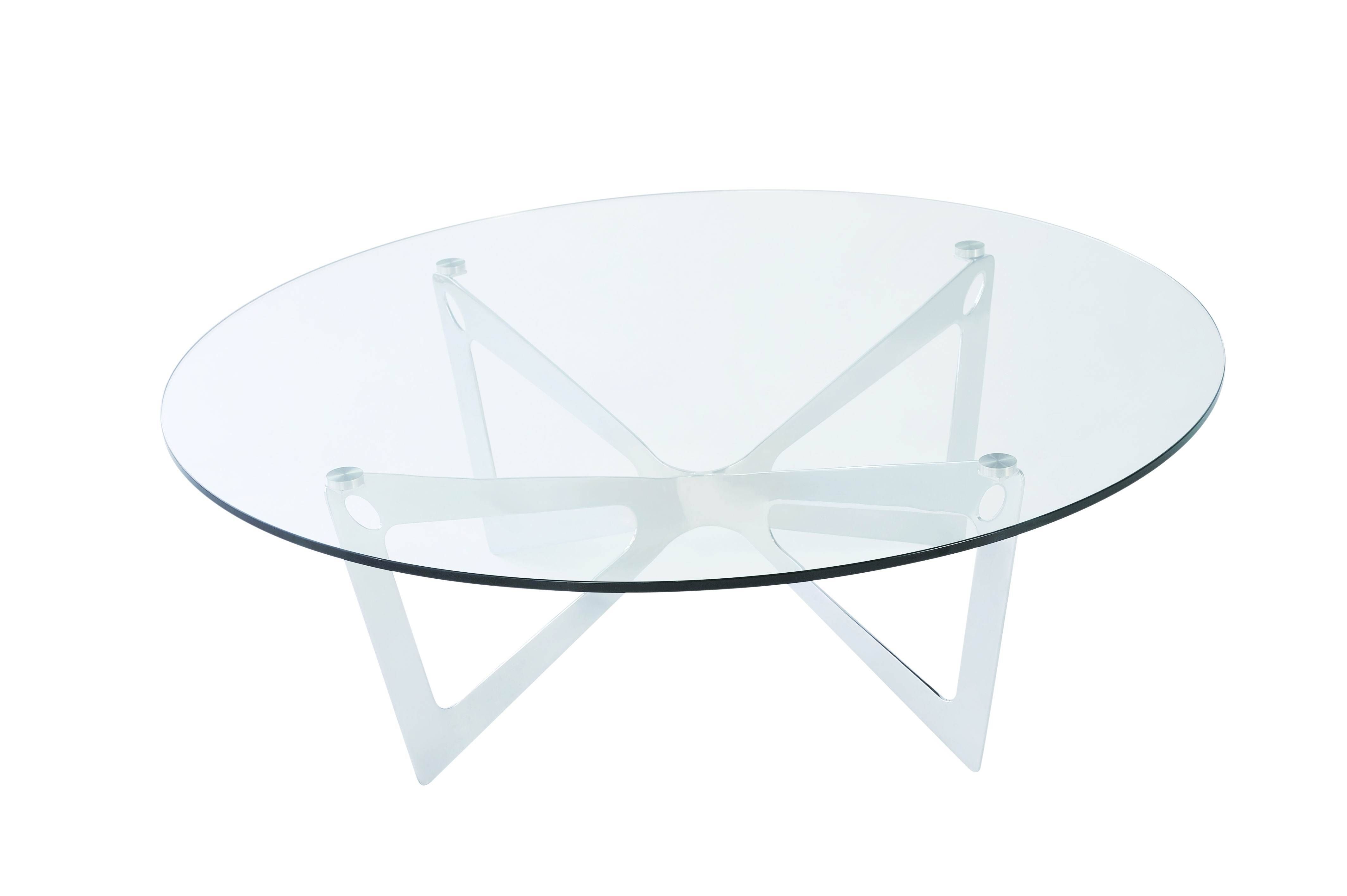 Round Glass Coffee Table With Metal Base | Coffee Tables Decoration Regarding Glass Metal Coffee Tables (View 25 of 30)