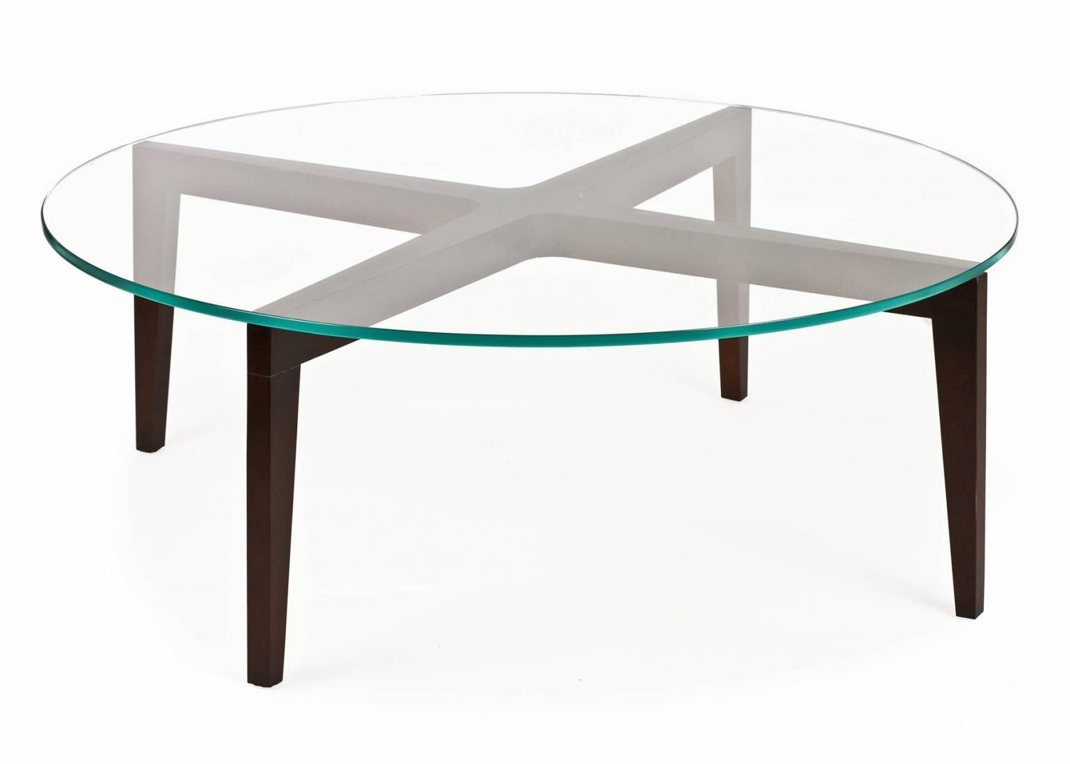 Round Glass Coffee Table With Wood Base – Jericho Mafjar Project Within Glass Circle Coffee Tables (View 10 of 30)