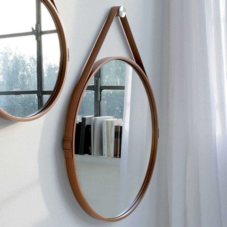 Featured Photo of 25 Photos Leather Round Mirrors