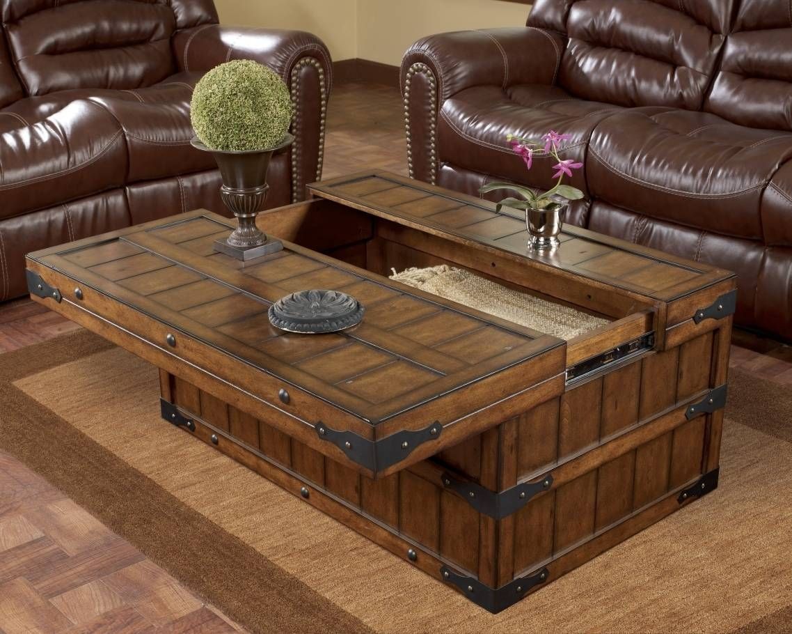 Rustic End Tables And Coffee Tables With Storage | Home Furniture Regarding Large Coffee Tables With Storage (View 9 of 30)
