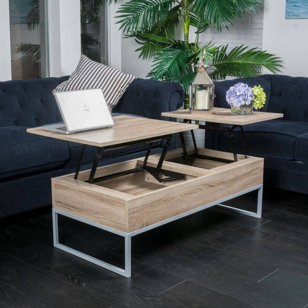 Rustic Modern Natural Brown Wood Lift Top Storage Coffee Table | Ebay Regarding Coffee Table With Raised Top (View 10 of 30)