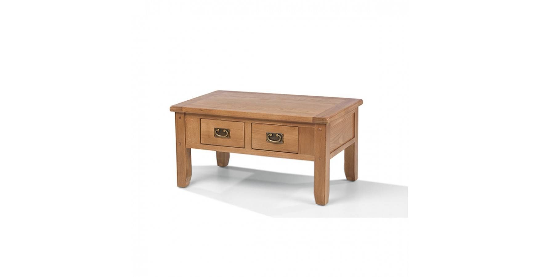 Rustic Oak Small 2 Drawer Coffee Table – Lifestyle Furniture Uk For Small Coffee Tables With Drawer (View 16 of 30)