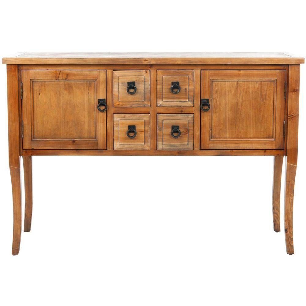 Safavieh Dolan Warm Honey Buffet With Storage Amh6563a – The Home In Light Wood Sideboards (View 9 of 30)