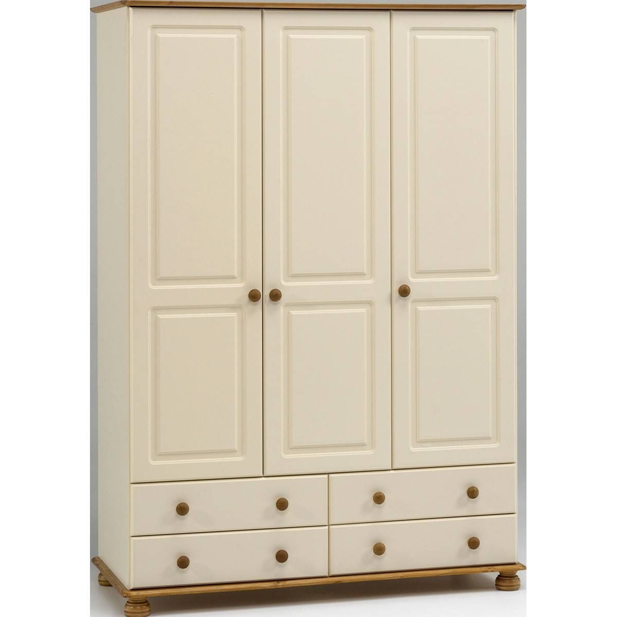 Salisbury Cream And Pine 3 Door 4 Drawer Wardrobe From The Pertaining To Pine Wardrobes With Drawers (View 8 of 15)