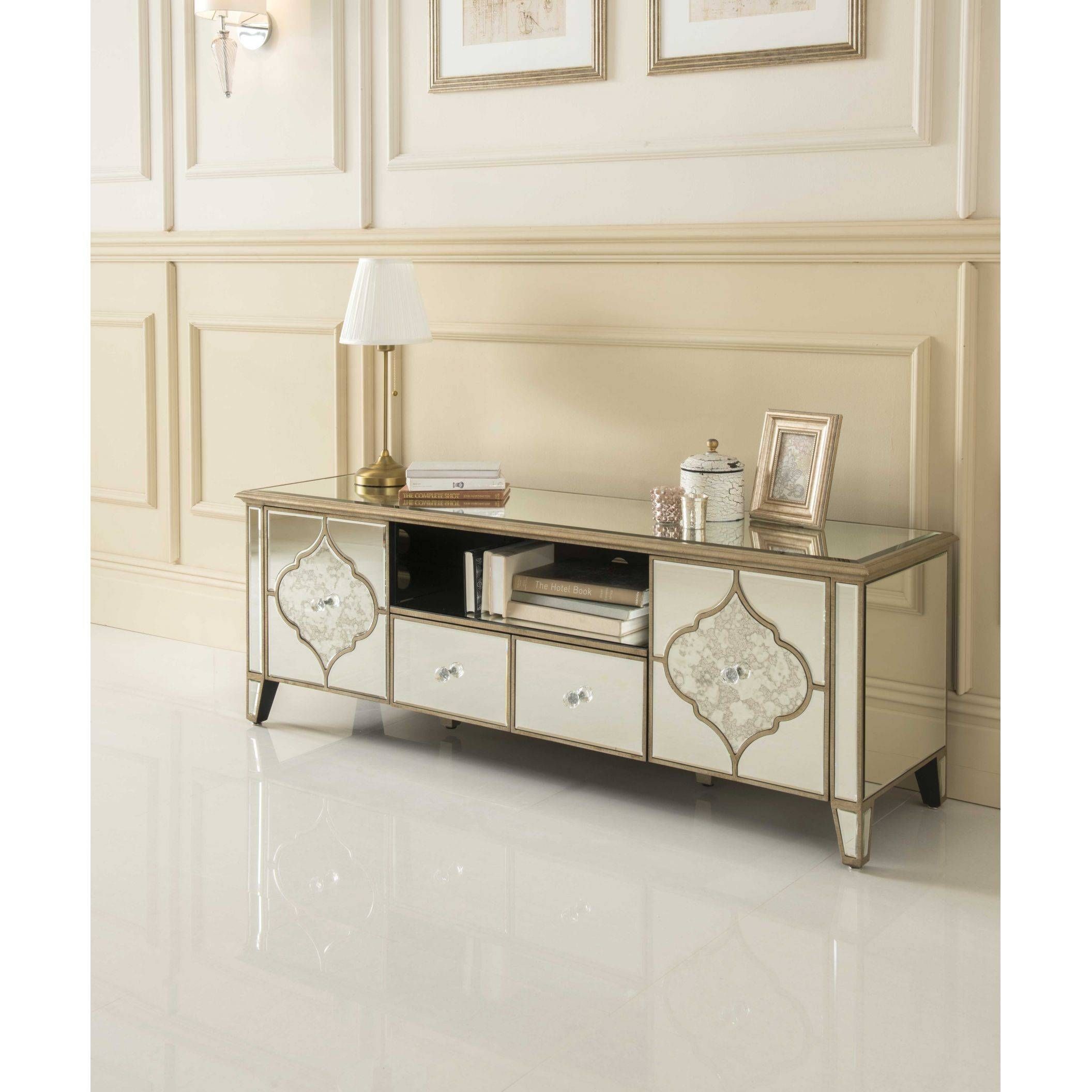 Sassari Mirrored Tv Cabinet | Glass Furniture With Venetian Mirrored Sideboards (View 20 of 30)