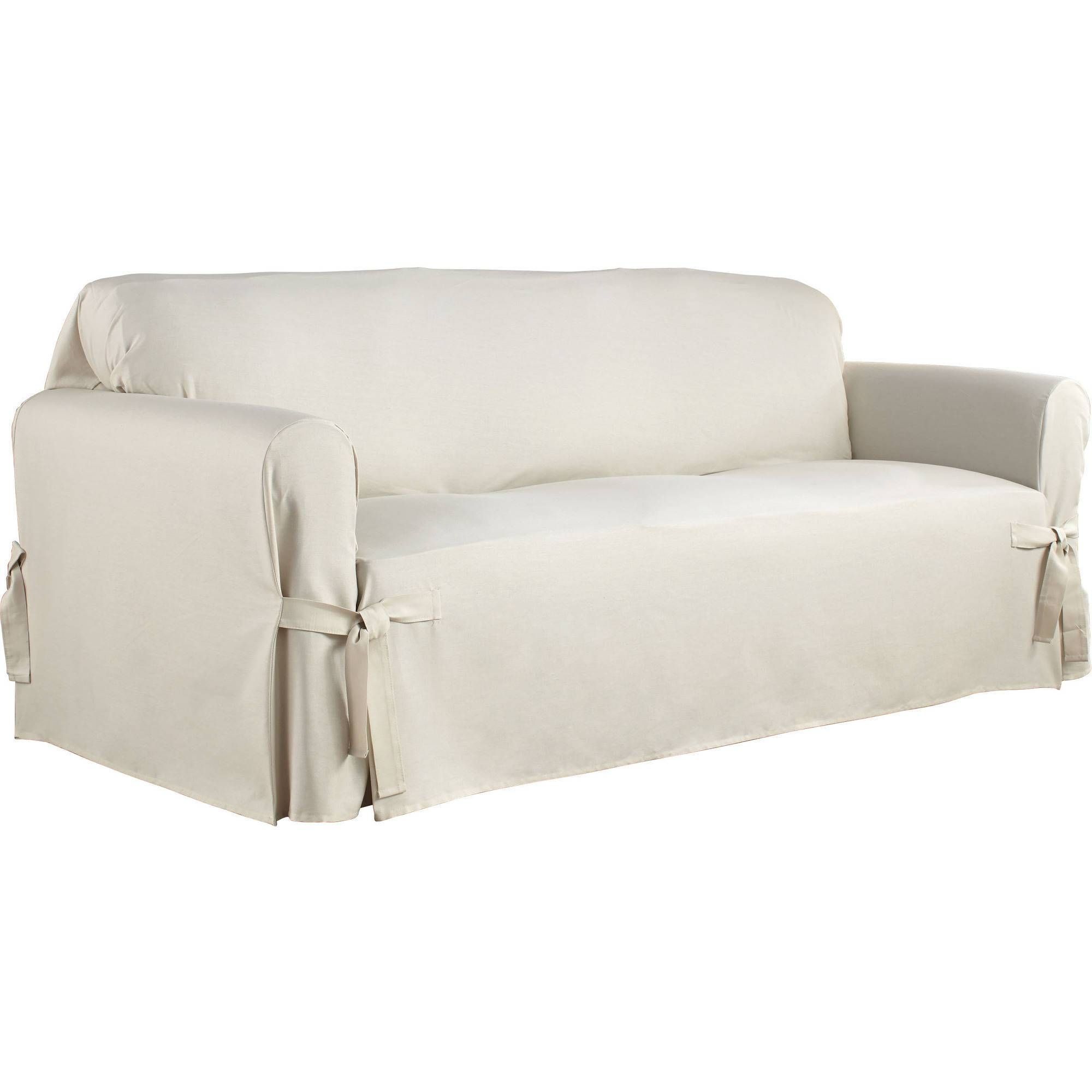 Serta Relaxed Fit Duck Furniture Slipcover, Sofa 1 Piece Box Intended For Walmart Slipcovers For Sofas (Photo 23 of 30)