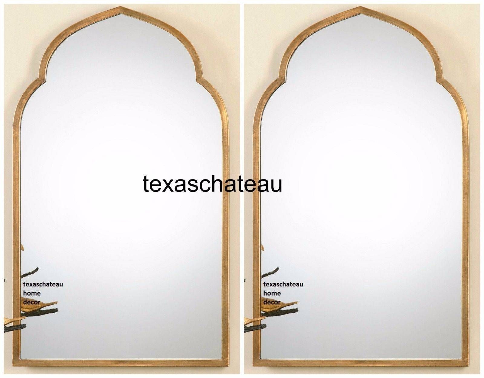 Set 2 Modern Gold Arched Moroccan Wall Mirror Foyer Bathroom Arch Throughout Gold Arch Mirrors (Photo 4 of 25)