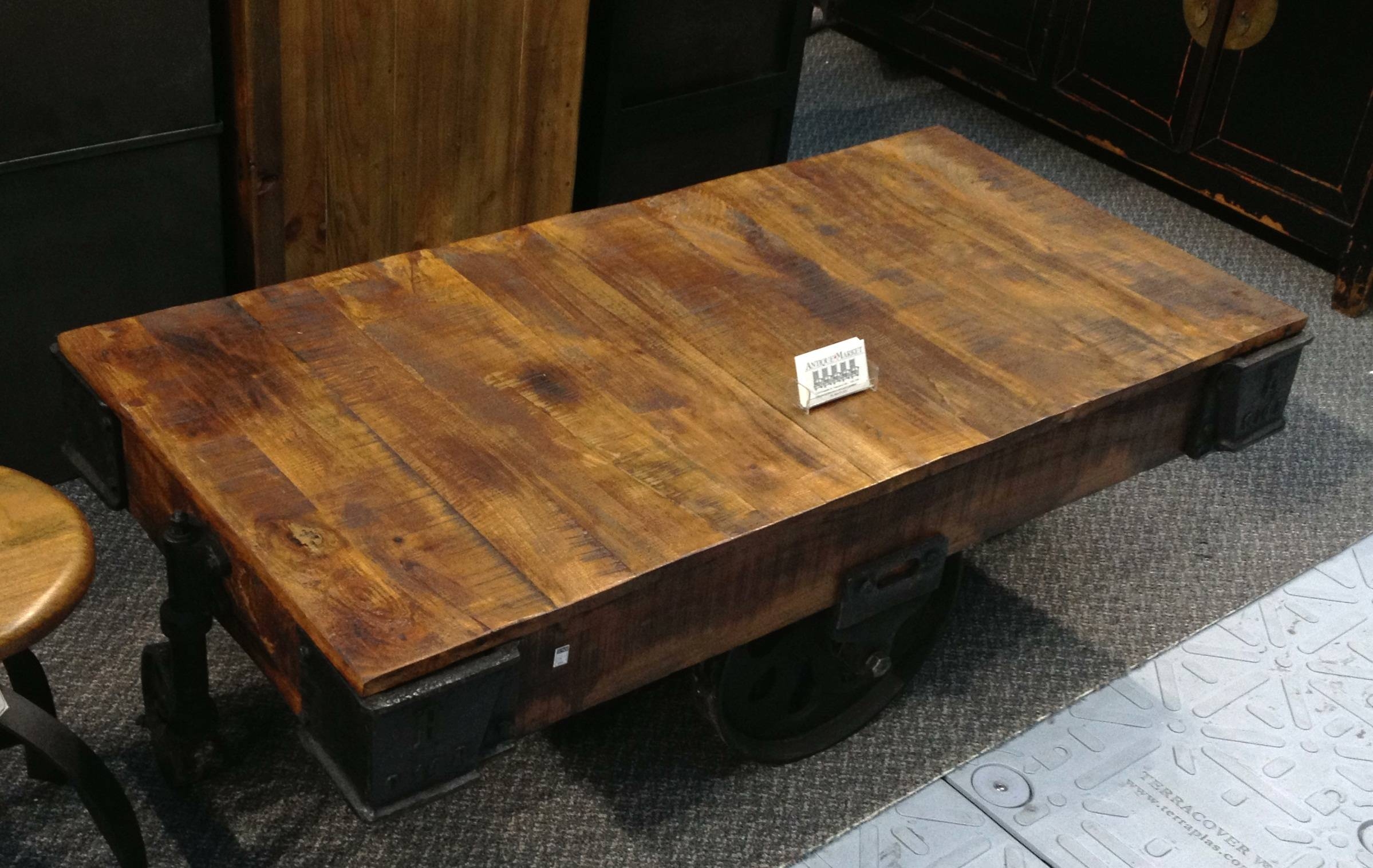 Shadow Square Rustic Coffee Table Sample Classic Wooden Brown Within Extra Large Rustic Coffee Tables (Photo 1 of 30)