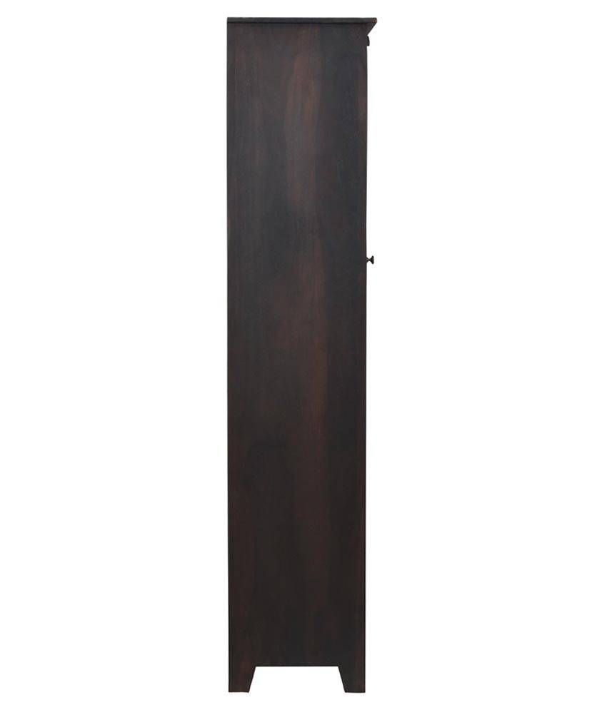 Shekhawati Solid Wood Single Door Wardrobe: Buy Online At Best Within Black Single Door Wardrobes (View 7 of 15)