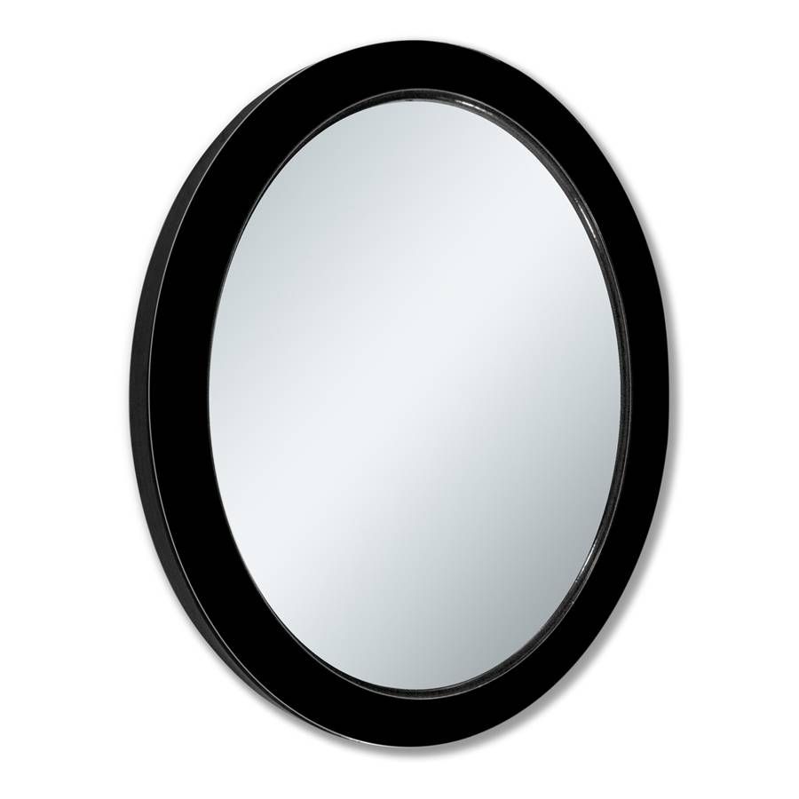 Shop Allen + Roth Black Beveled Oval Wall Mirror At Lowes Regarding Black Oval Wall Mirrors (View 1 of 25)