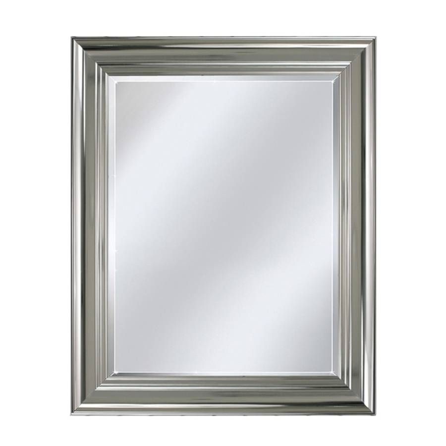 Shop Allen + Roth Chrome Wall Mirror At Lowes Pertaining To Chrome Wall Mirrors (View 19 of 25)