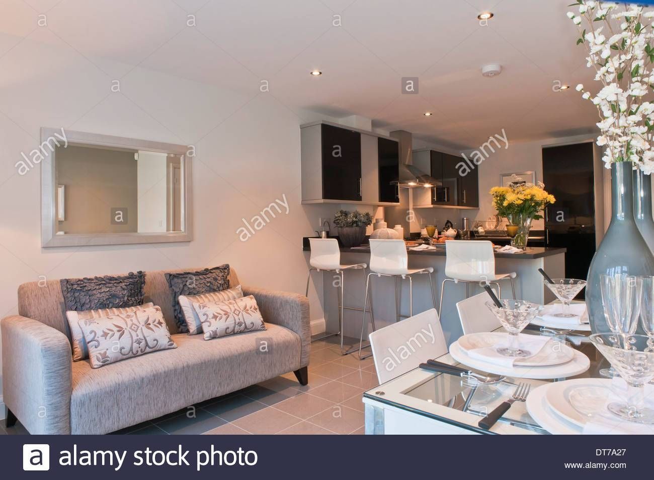 Show Home Kitchen / Diner With Sofa Stock Photo, Royalty Free Pertaining To Sofas For Kitchen Diner (Photo 1 of 30)
