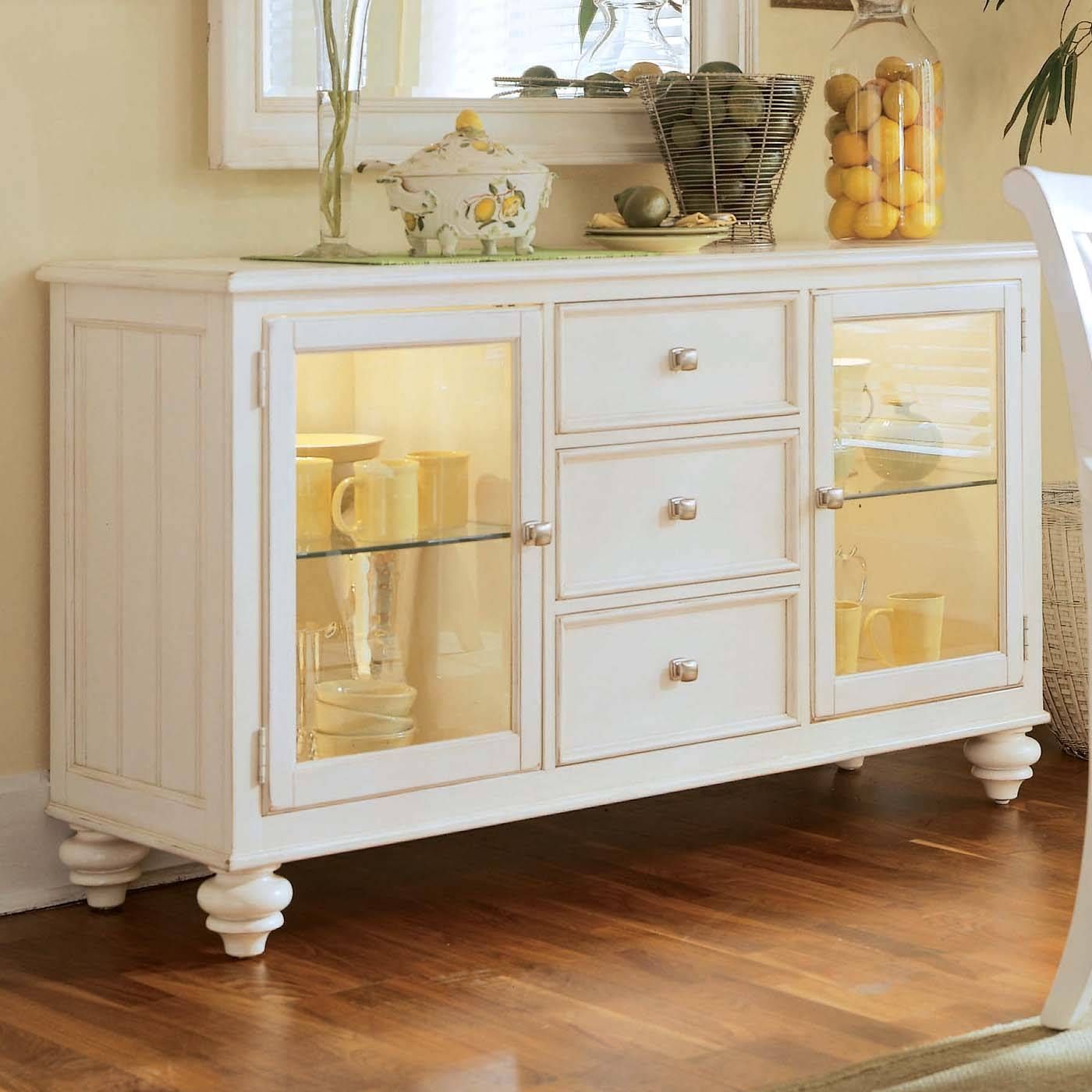 Sideboards. Amazing Glass Buffet Table Sideboard: Glass Buffet Throughout Sideboards With Glass Doors (Photo 21 of 30)