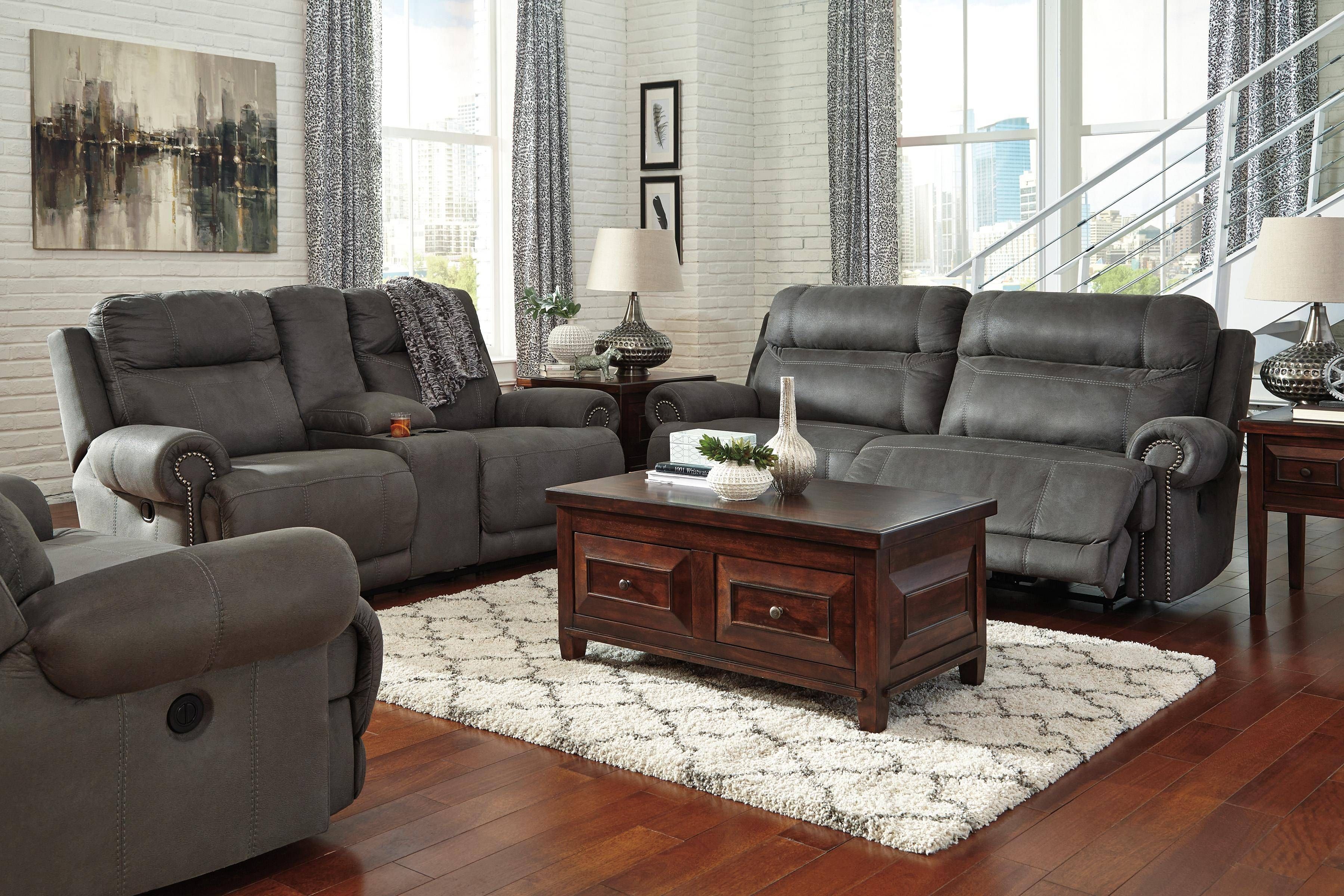 Signature Designashley Austere – Gray 2 Seat Reclining Sofa Intended For 2 Seat Recliner Sofas (Photo 30 of 30)