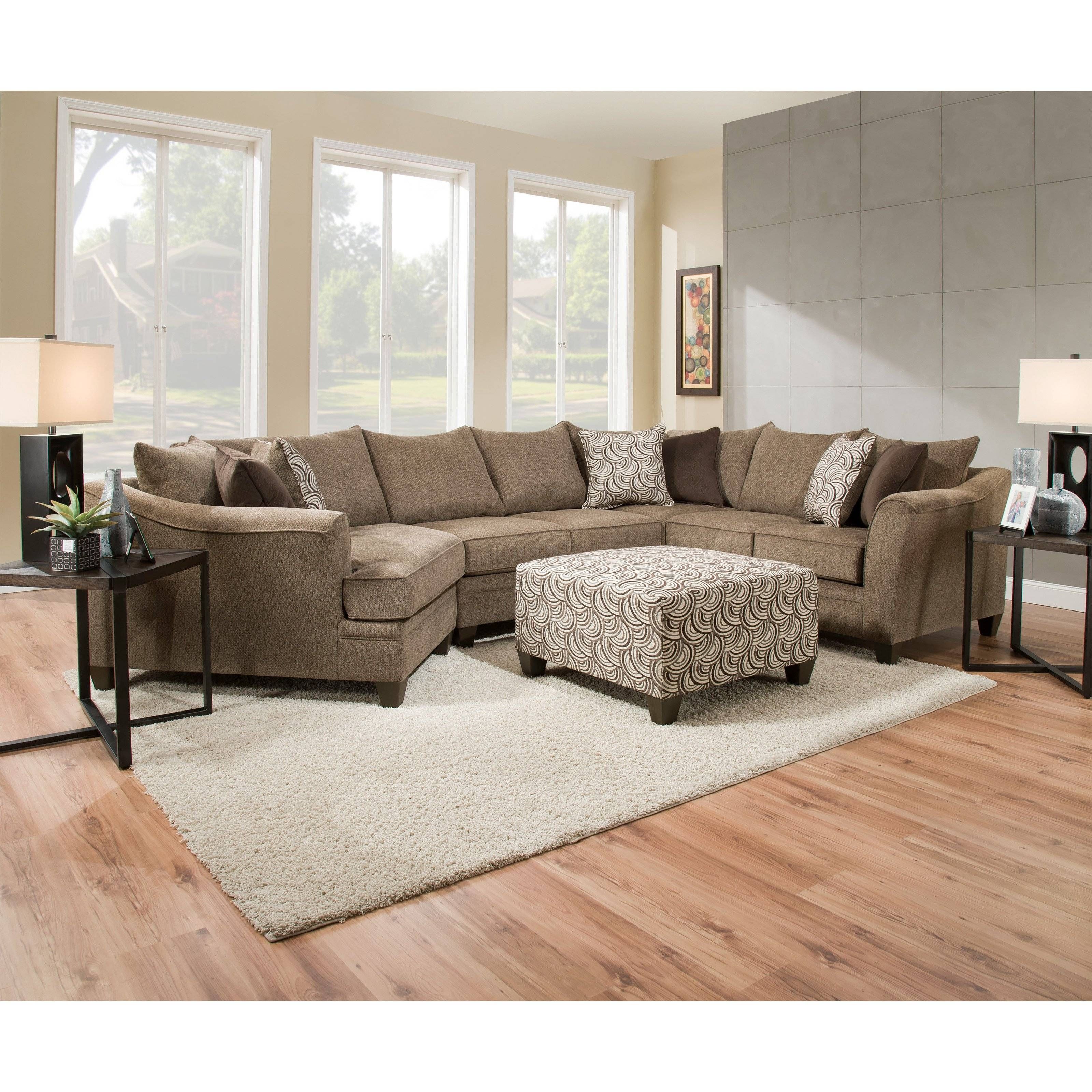 Simmons Upholstery Albany Pewter Sectional | Hayneedle Within Simmons Sectional Sofas (View 24 of 30)