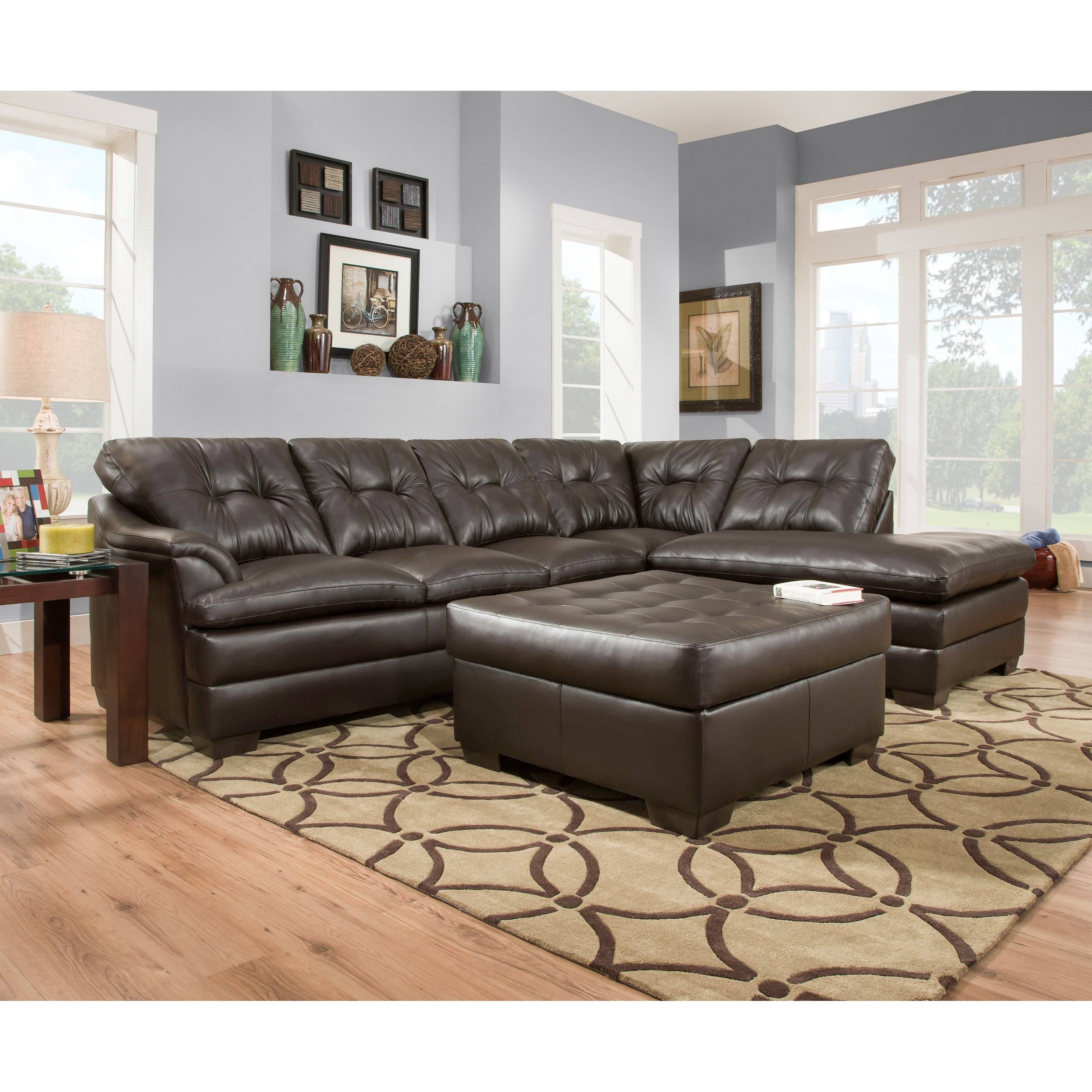 Simmons Upholstery Apollo Sectional With Optional Ottoman | Hayneedle With Simmons Sectional Sofas (Photo 7 of 30)
