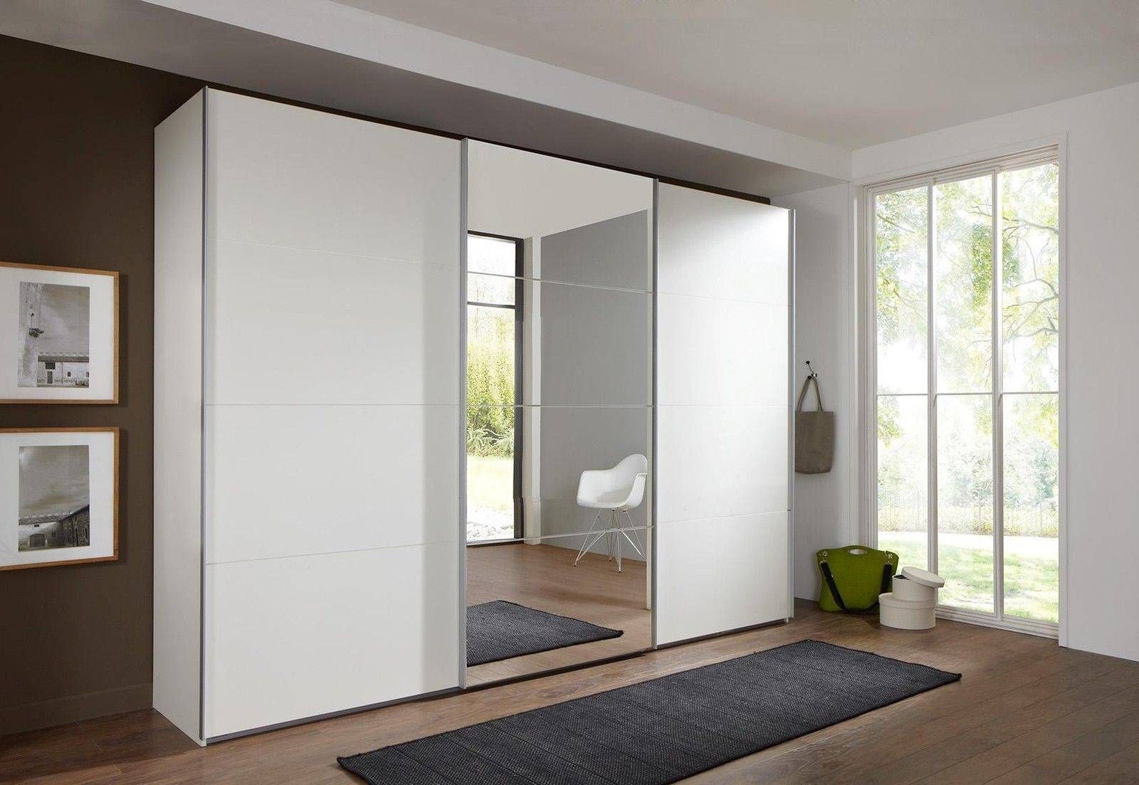 Slumberhaus 'ernie' German Made Modern 270cm White & Mirror 3 Door In Wardrobes 3 Door With Mirror (View 6 of 15)
