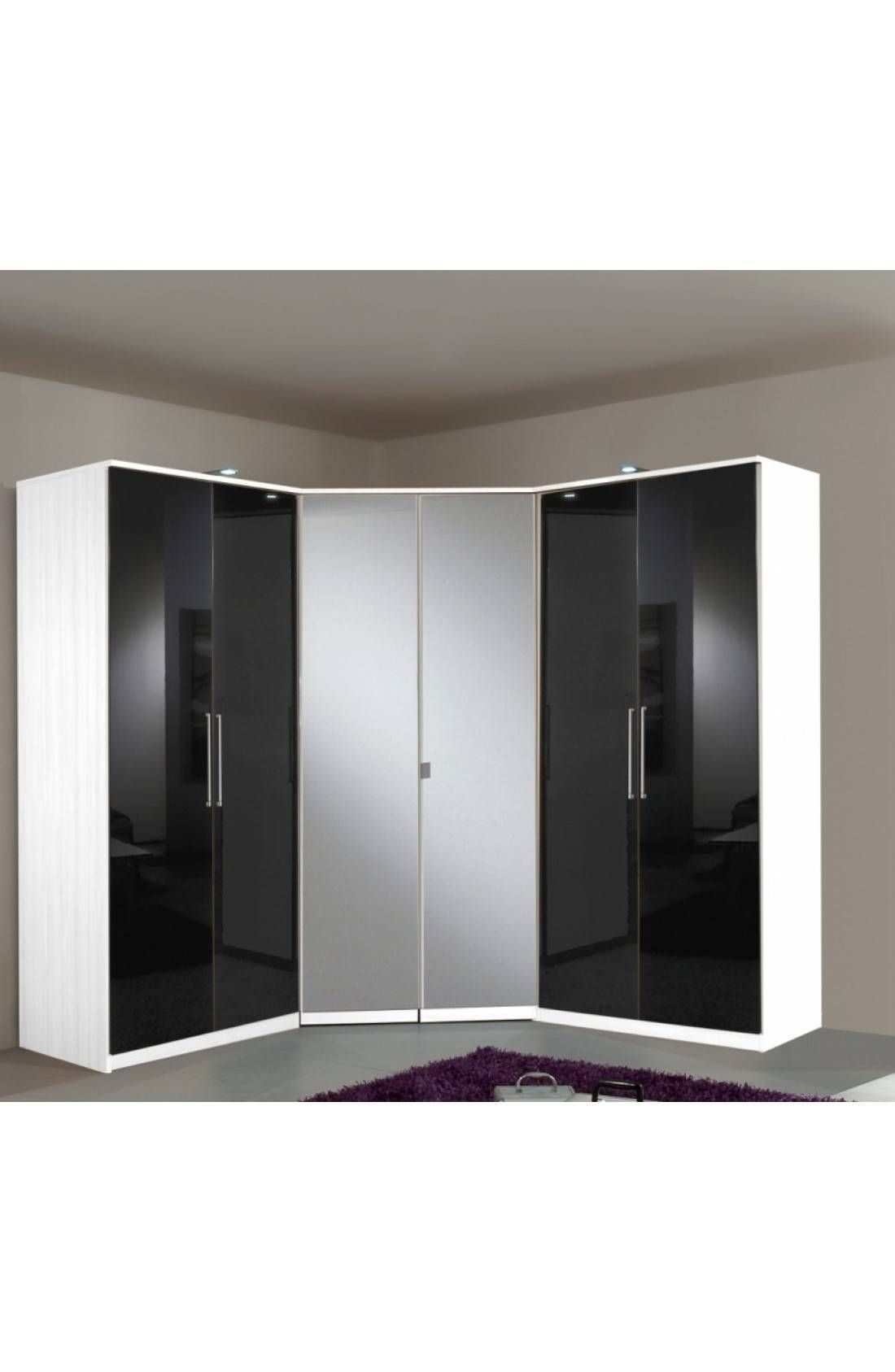 Slumberhaus 'gamma' 6 Door Corner Wardrobe Fitment With White With Regard To Black Corner Wardrobes (Photo 5 of 15)