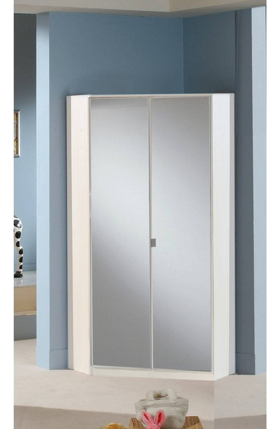 Slumberhaus Gamma German Made Modern White And Mirror 2 Door Pertaining To 1 Door Corner Wardrobes (Photo 11 of 15)