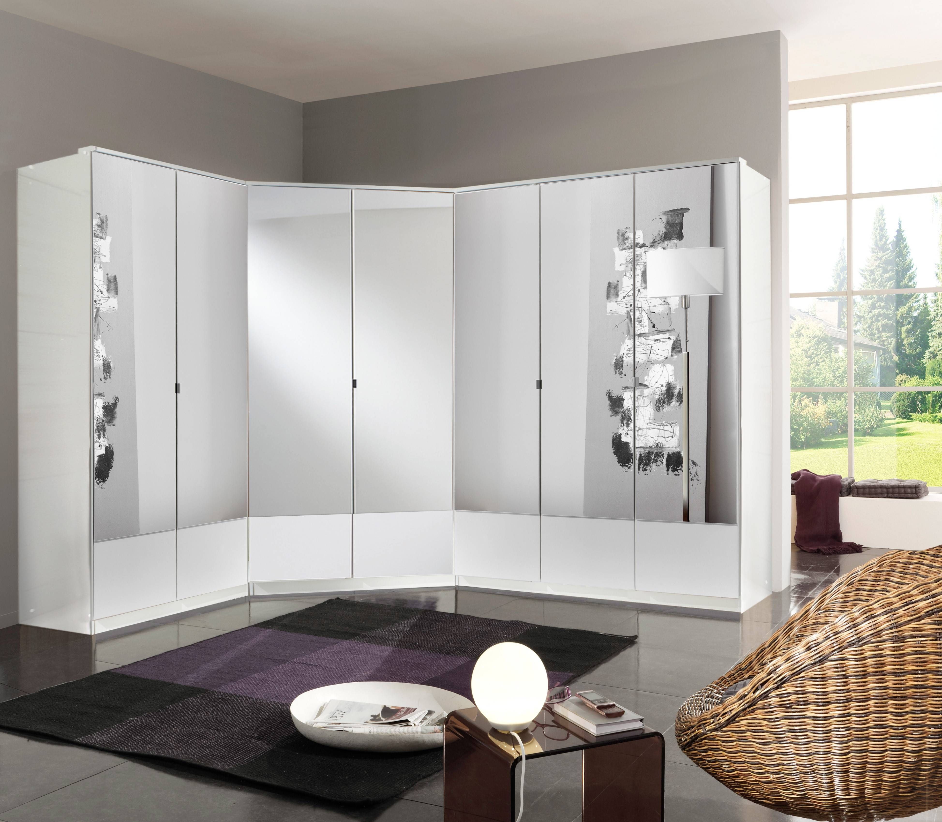 Slumberhaus 'imago' 7 Door Corner Wardrobe Fitment With White And For Corner Mirror Wardrobes (View 10 of 15)