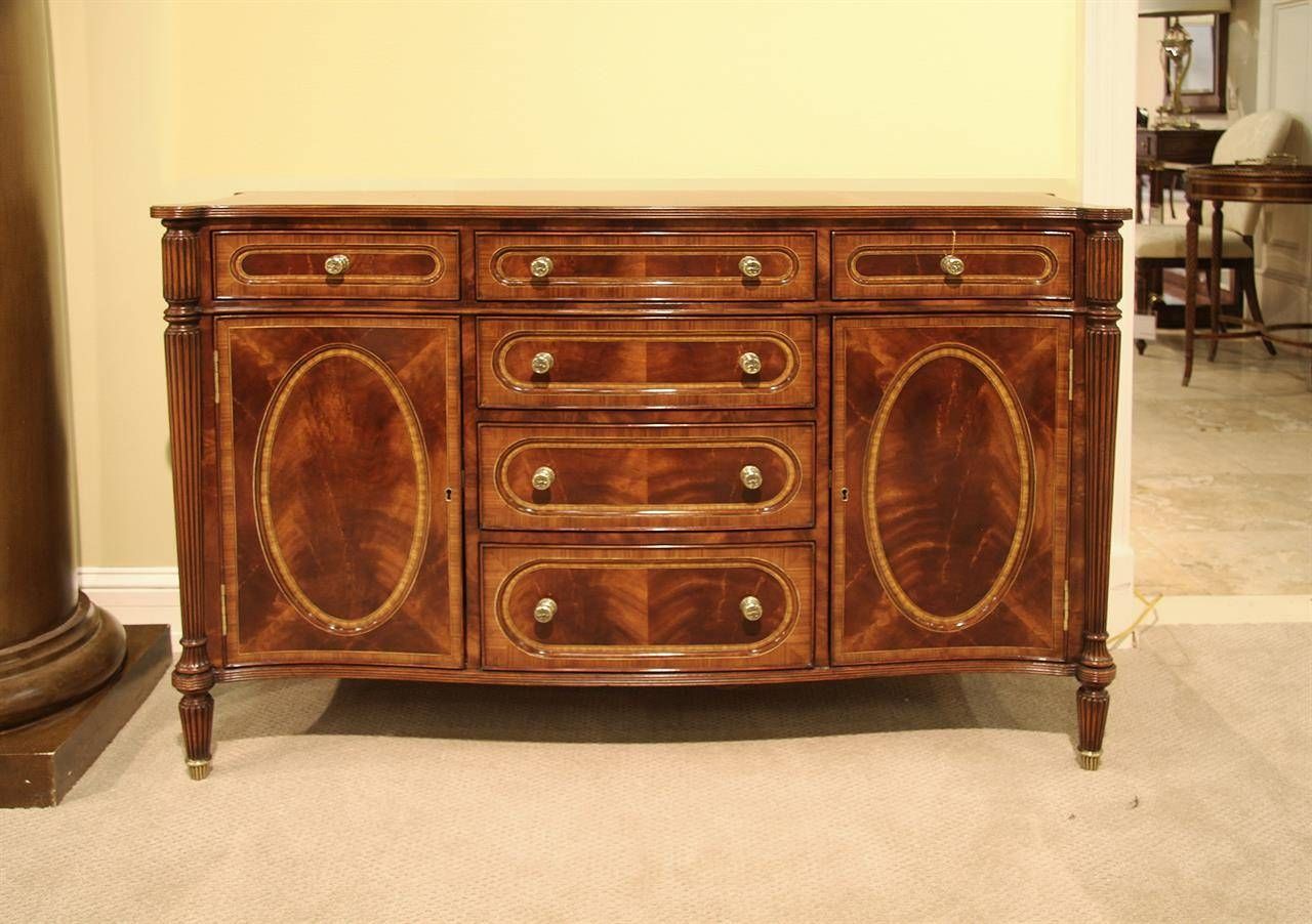 Small Antique Mahogany Dining Room Sideboard Buffet Replica Pertaining To Small Sideboard Cabinets (View 20 of 30)