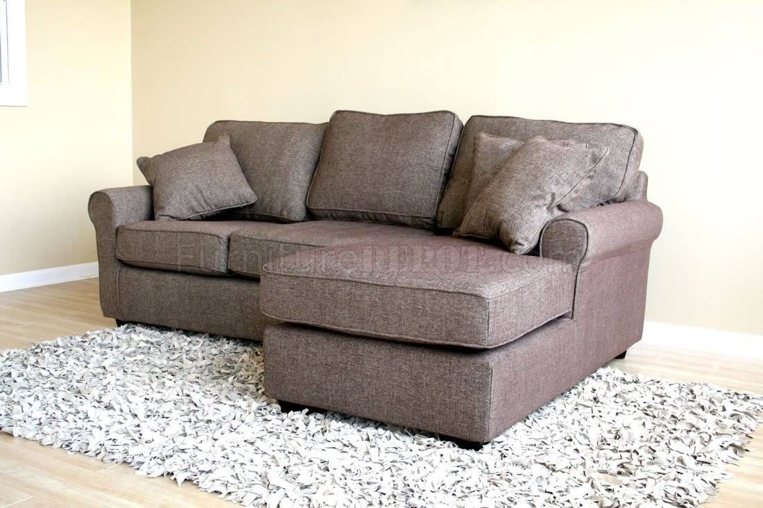 Small Sectional Sofa In Brown Fabric Regarding Small Sectional Sofa (View 1 of 30)