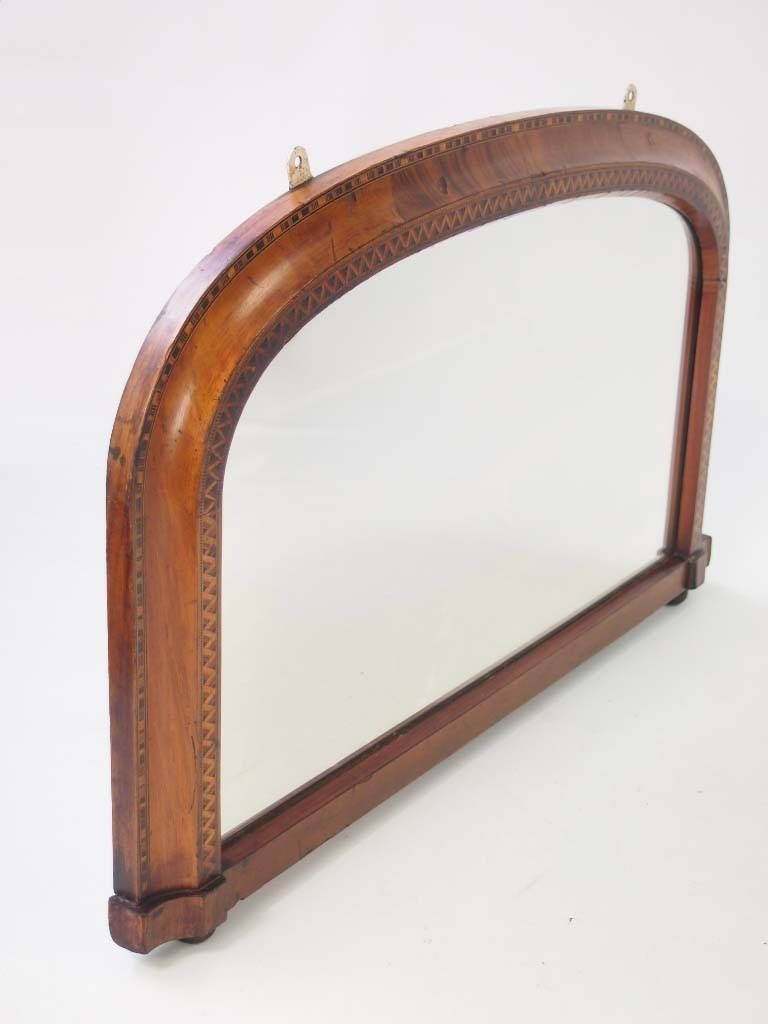 Small Victorian Walnut & Marquetry Overmantle Mirror – – Within Vintage Overmantle Mirrors (View 11 of 25)