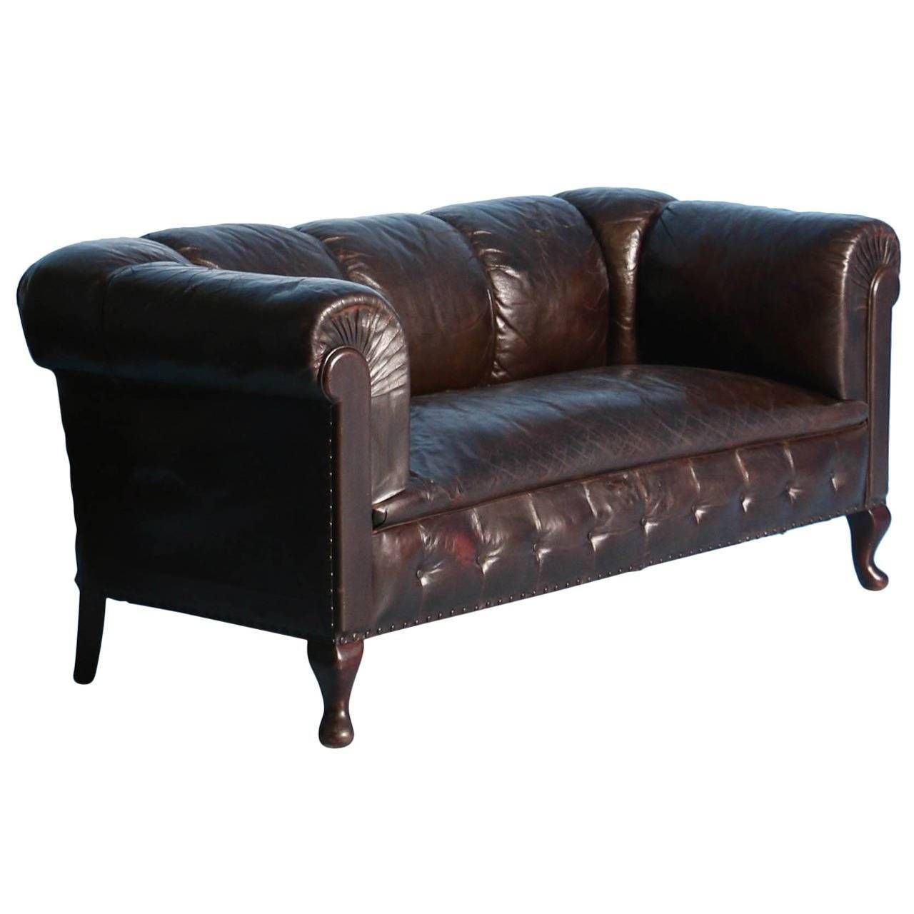 Small Vintage Chesterfield Sofa, England, Circa 1920 – 1940 At 1stdibs Intended For Chesterfield Black Sofas (Photo 29 of 30)