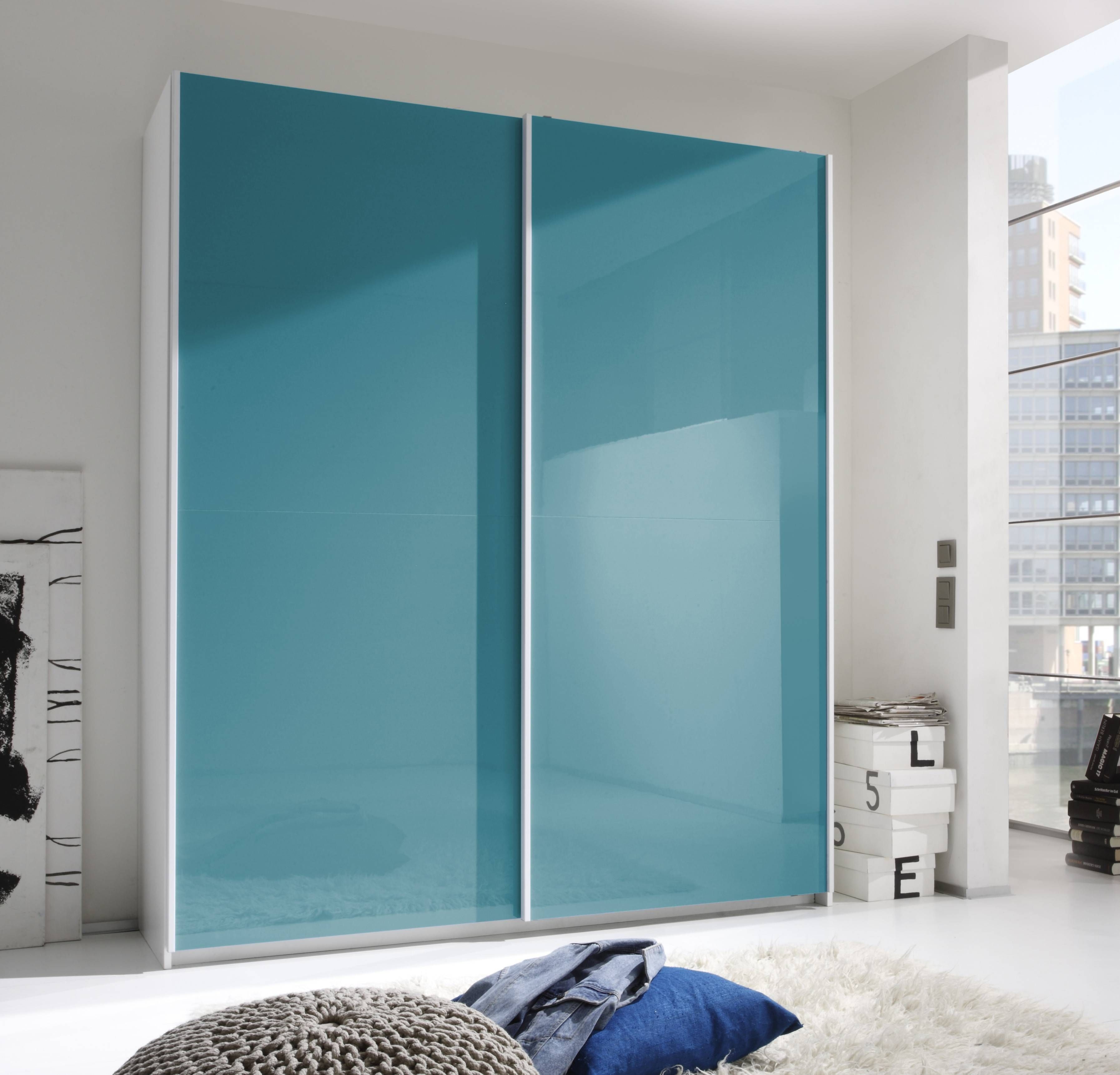 Smart Wardrobe W/2 Sliding Doors, Turquoise Buy Online At Best Inside 2 Sliding Door Wardrobes (View 7 of 15)