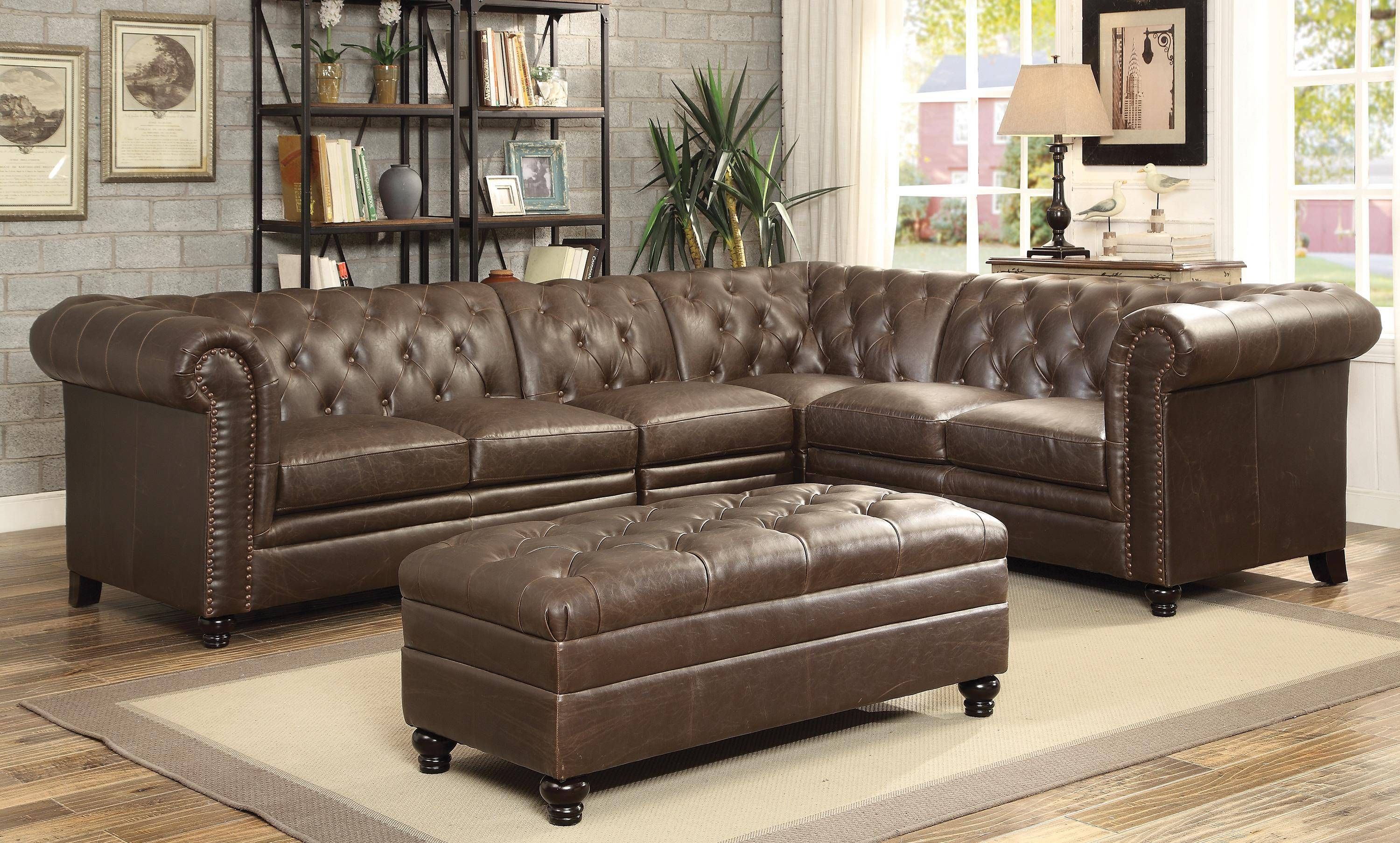 Sofa: Comfort And Style Is Evident In This Dynamic With Tufted Within Tufted Sectional Sofa Chaise (View 4 of 25)