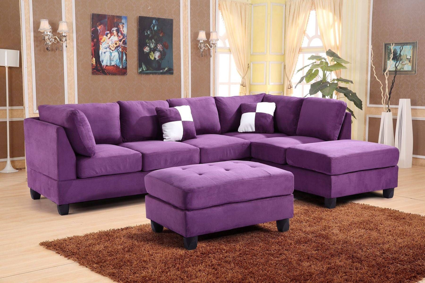 Sofas Center : Excellent Purple Sectional Sofa Photos Design Intended For Eggplant Sectional Sofa (View 25 of 30)
