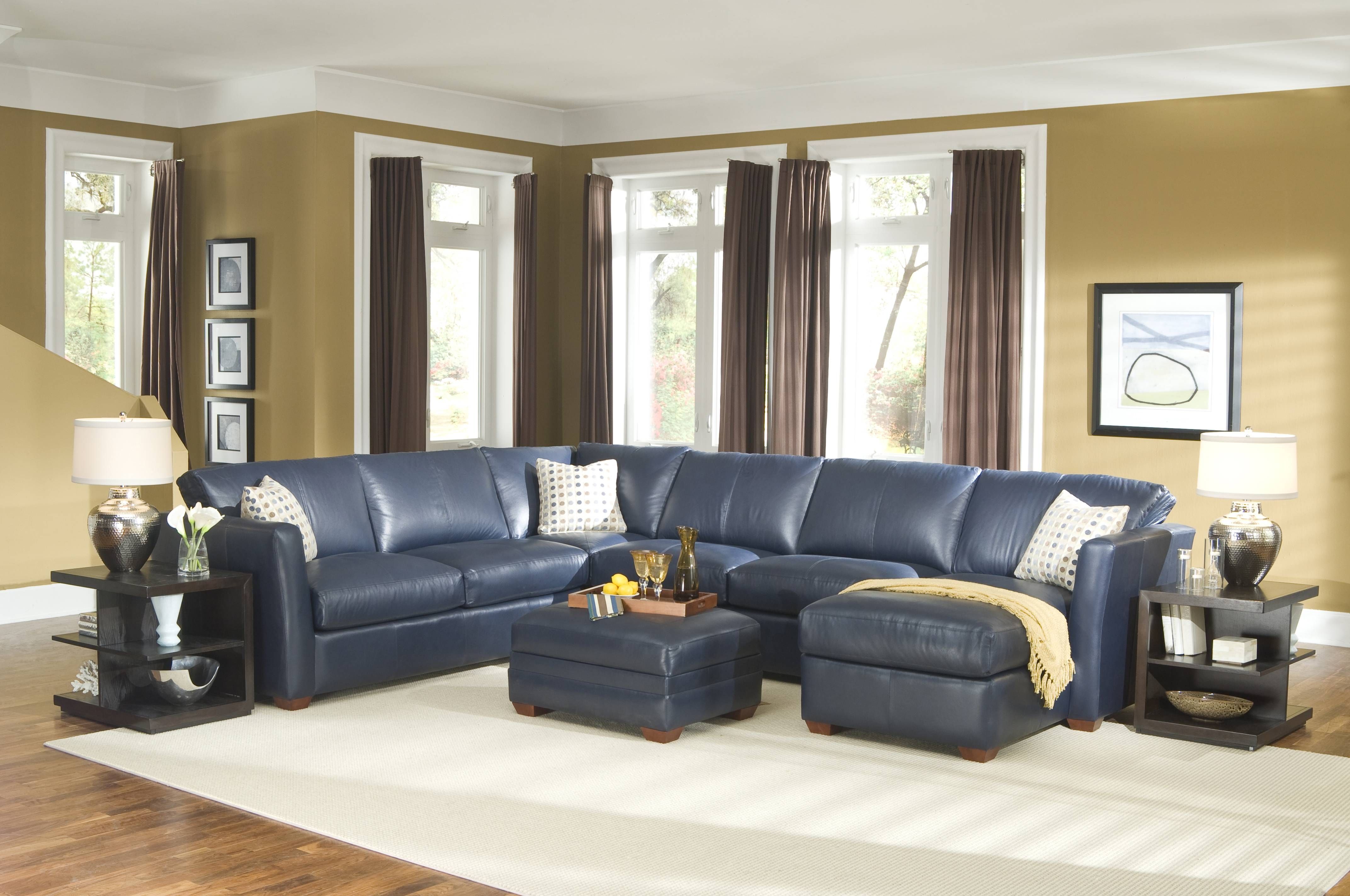 Sofas Center : Home Sectional Sofa In Dark Blue Fabriccasamode In Dark Blue Sofas (Photo 25 of 30)