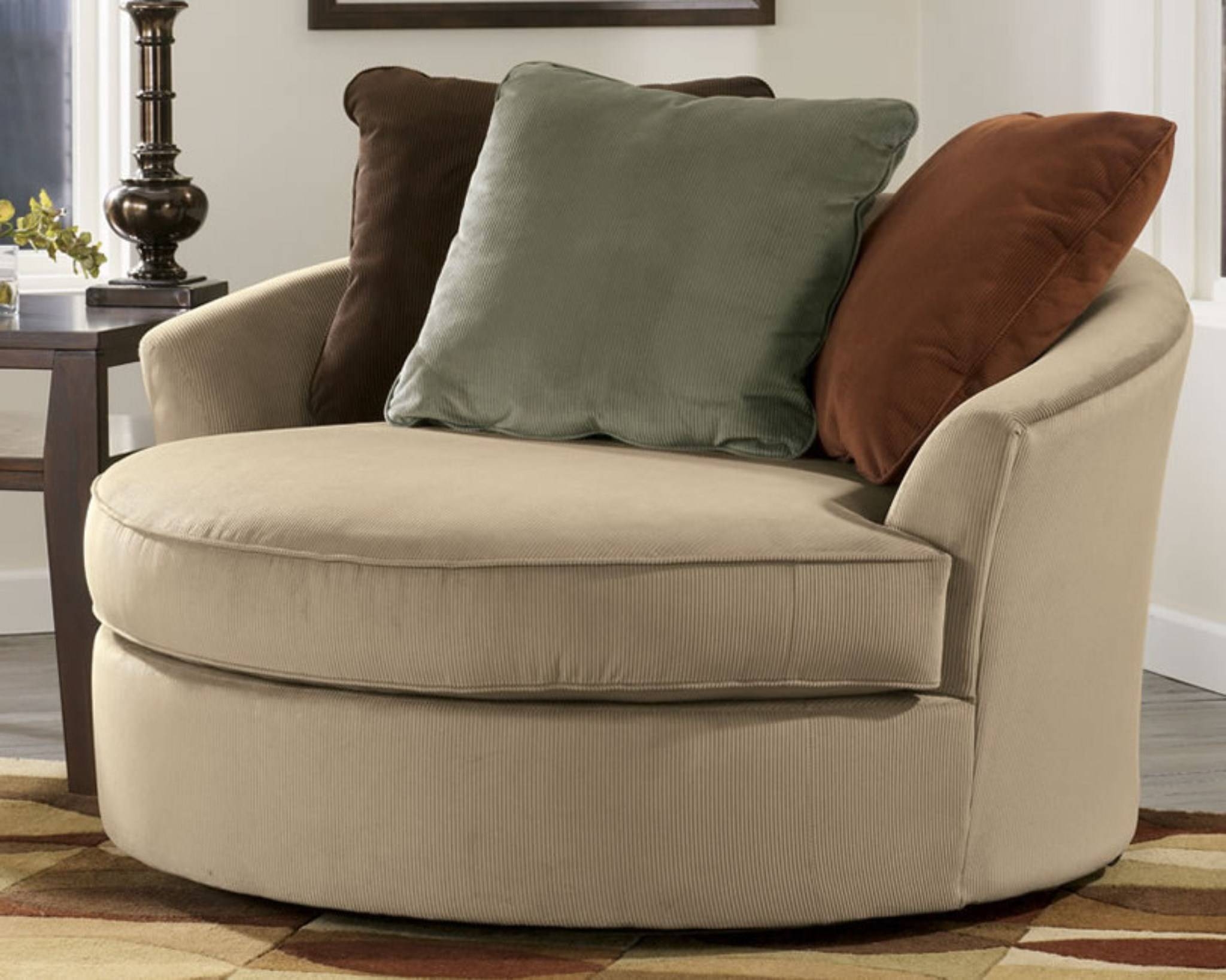 round leather swivel sofa