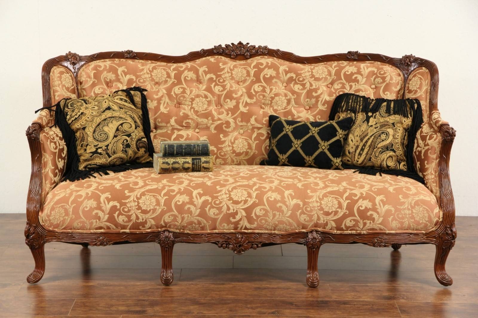 Sold – French Style 1930's Carved Vintage Sofa, New Upholstery In 1930s Couch (Photo 171 of 299)