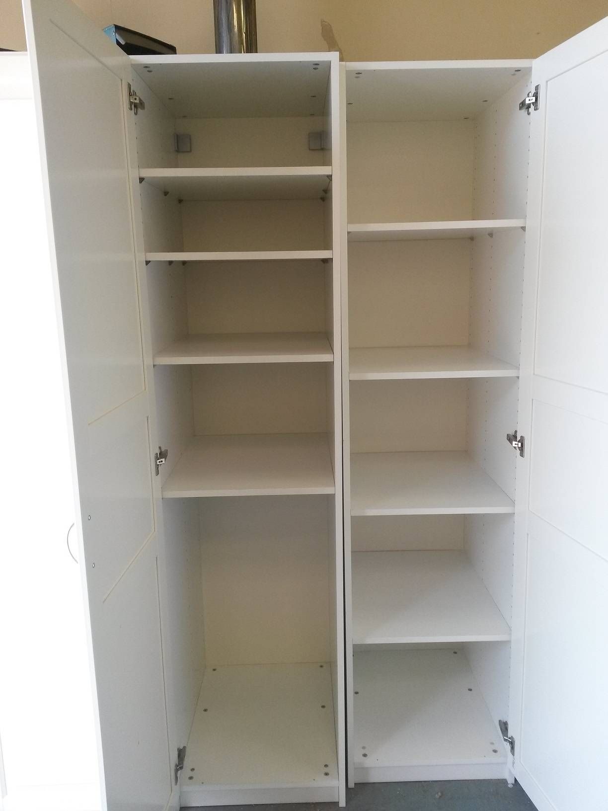 Sold) Wardrobe Set With Single Mirrored Unit And Shoe Rack In Within Cheap White Wardrobes Sets (View 14 of 15)