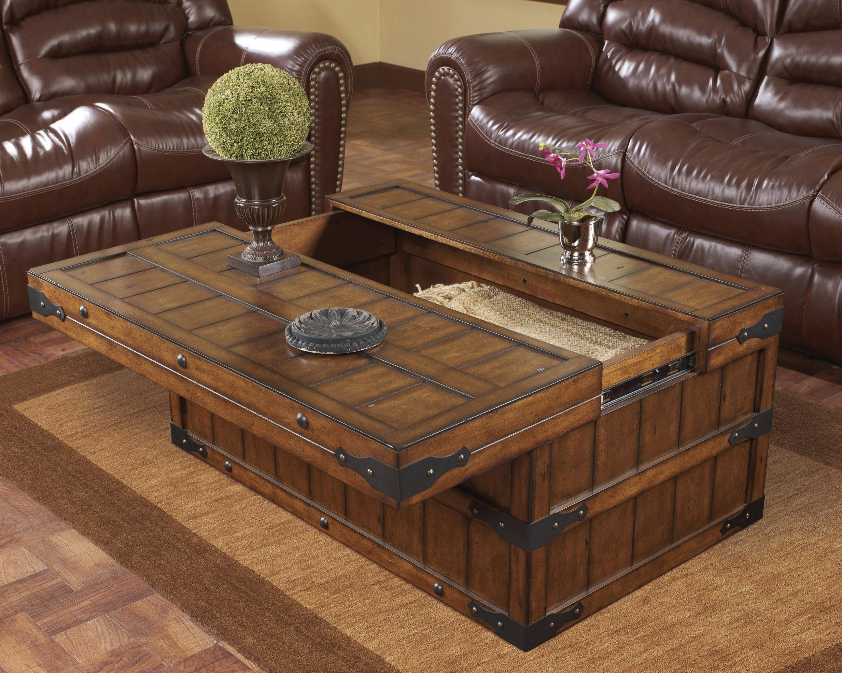 Solid Wood Coffee Table With Storage Cool Ottoman Coffee Table On Throughout Storage Coffee Tables (View 5 of 30)