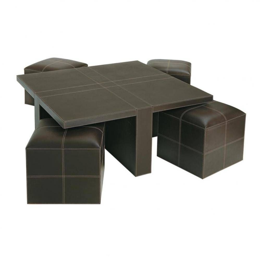 Square Coffee Table With Stools Underneath Regarding Coffee Table With Stools (Photo 10 of 30)