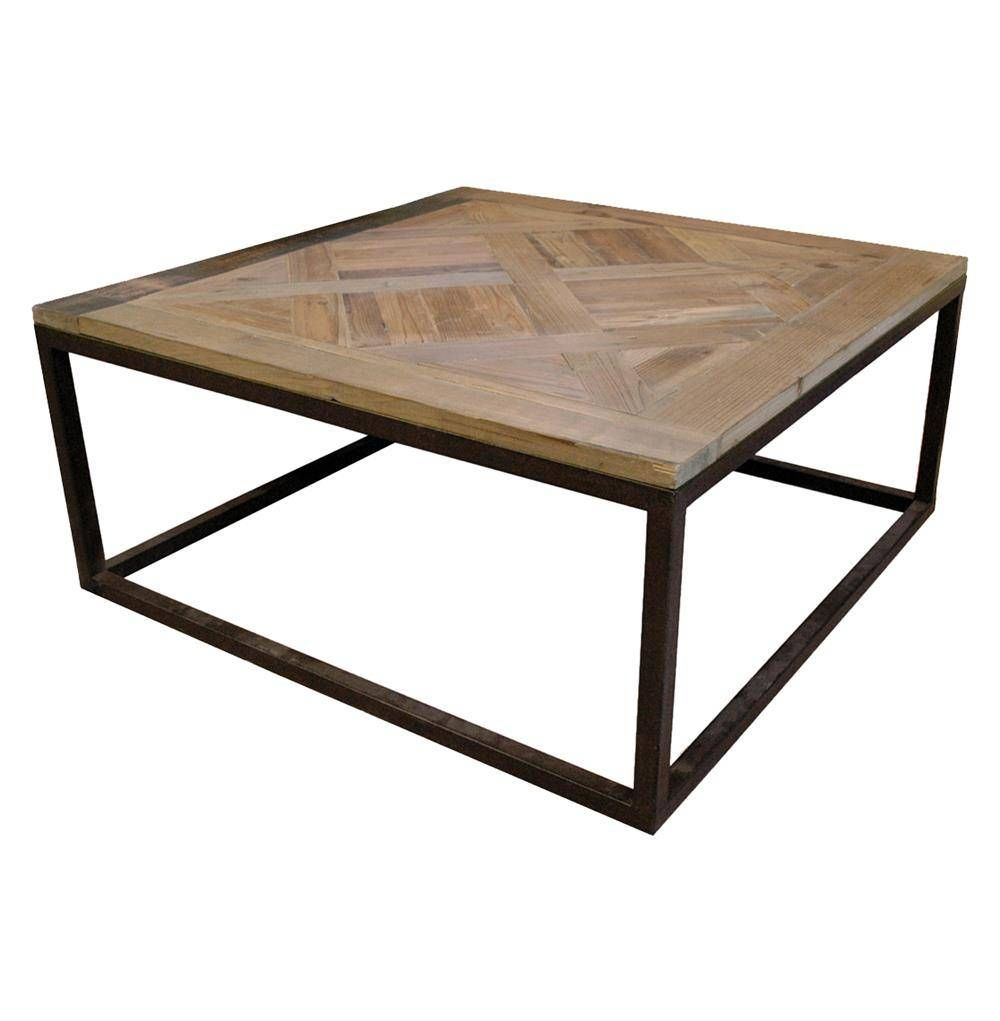 Square Wood And Metal Coffee Table | Coffee Tables Decoration Regarding Metal Square Coffee Tables (View 8 of 30)