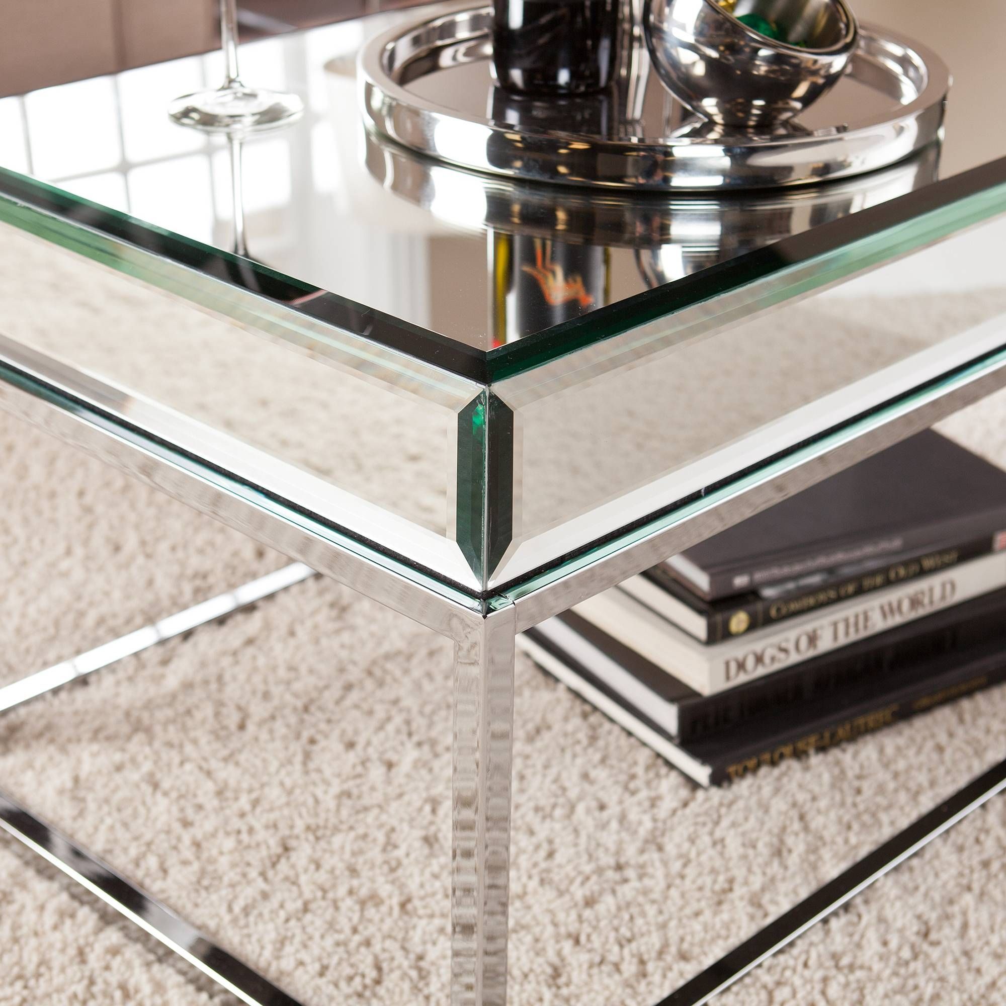Stassi Coffee Table, Mirrored – Walmart In Coffee Tables Mirrored (View 1 of 30)