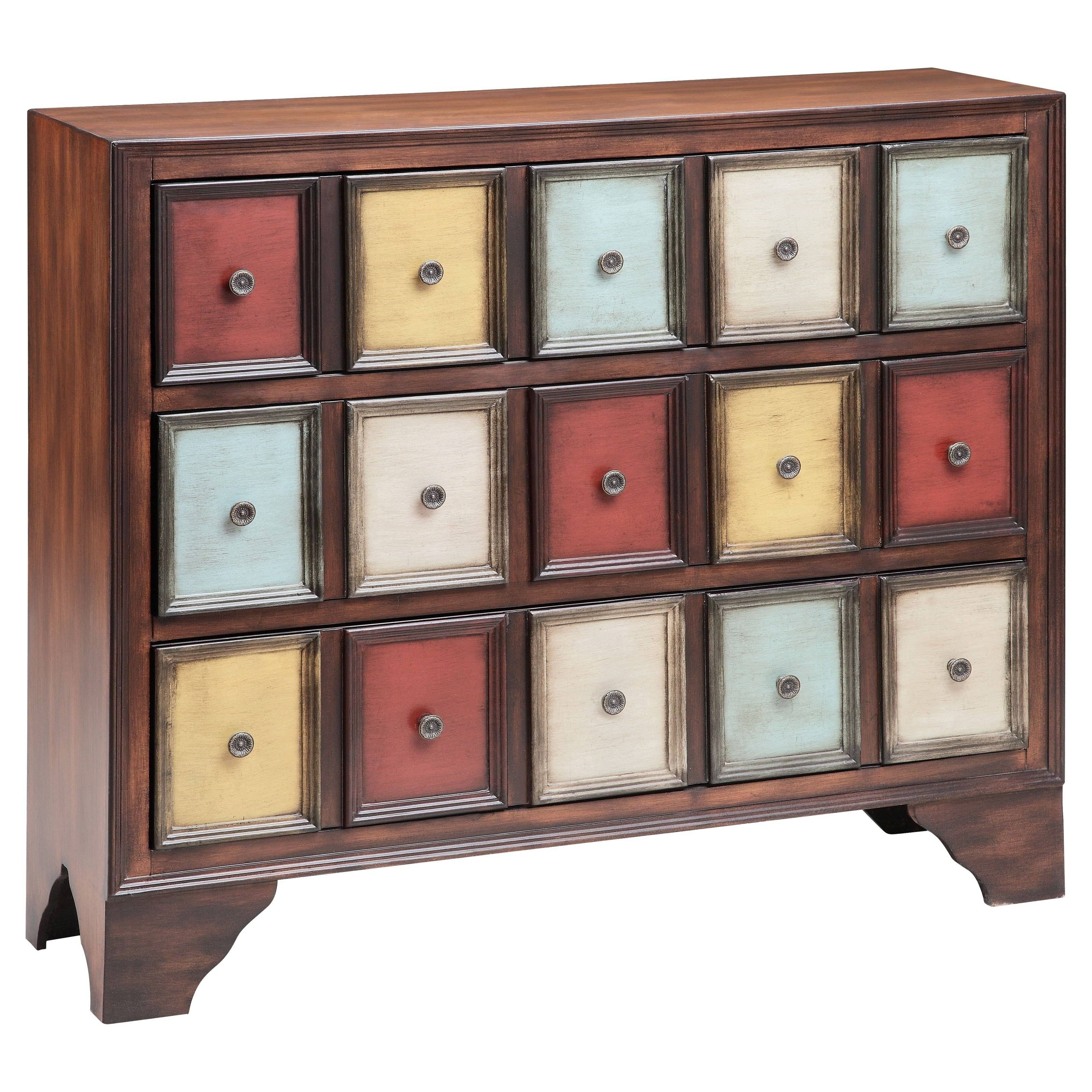 Stein World 12367 3 Drawer Multi Color Chest | Hayneedle For Multi Drawer Sideboards (Photo 27 of 30)