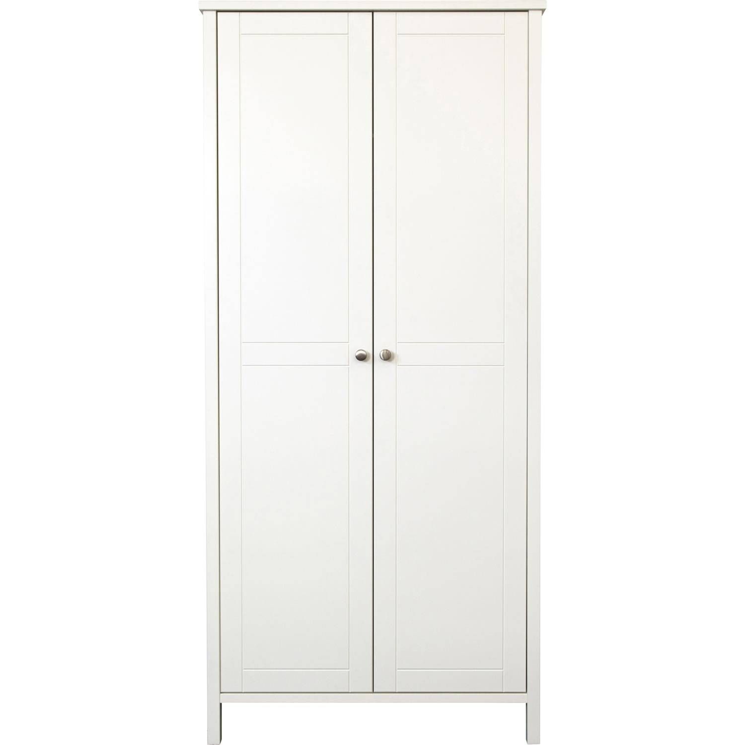 Stockholm 2 Door 1 Drawer Wardrobe White – Simply Furniture For Tall White Wardrobes (View 3 of 15)