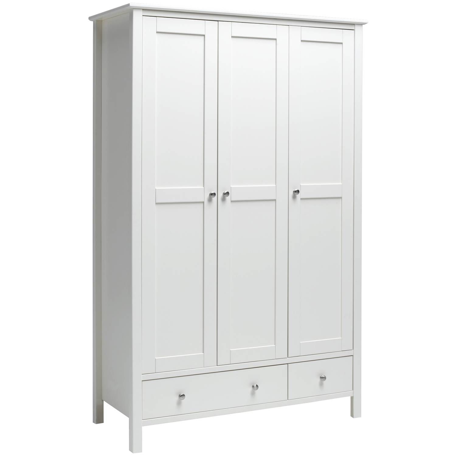 Stockholm 3 Door 2 Drawer Wardrobe White – Simply Furniture Intended For White Three Door Wardrobes (View 2 of 15)