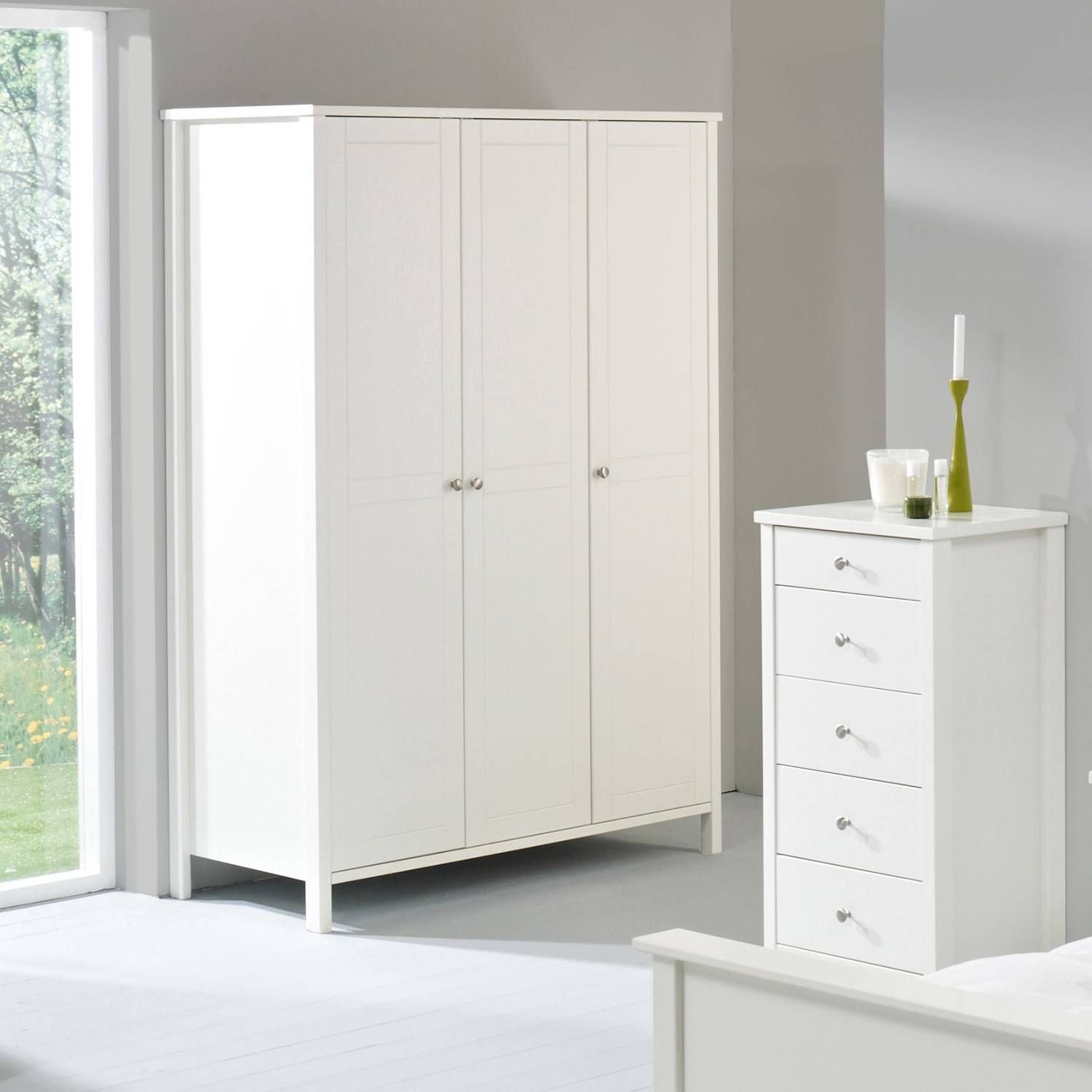 Stockholm White 3 Door Wardrobe | Bedroom Furniture Direct Throughout White Bedroom Wardrobes (Photo 11 of 15)