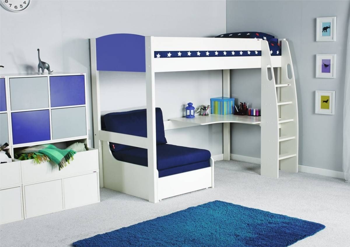 Stompa Unos High Sleeper Frame With Desk And Chair Bed Only Regarding High Sleeper With Desk And Sofa Bed (View 8 of 30)
