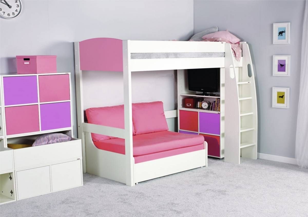 Stompa Unos High Sleeper Frame With Double Sofa Bed Only – Boys Intended For High Sleeper Bed With Sofa (View 6 of 30)