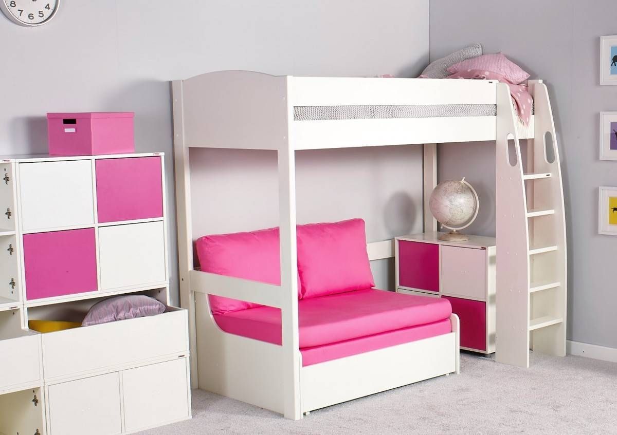 Stompa Unos High Sleeper Frame With Double Sofa Bed Only – Boys Regarding High Sleeper Bed With Sofa (View 4 of 30)