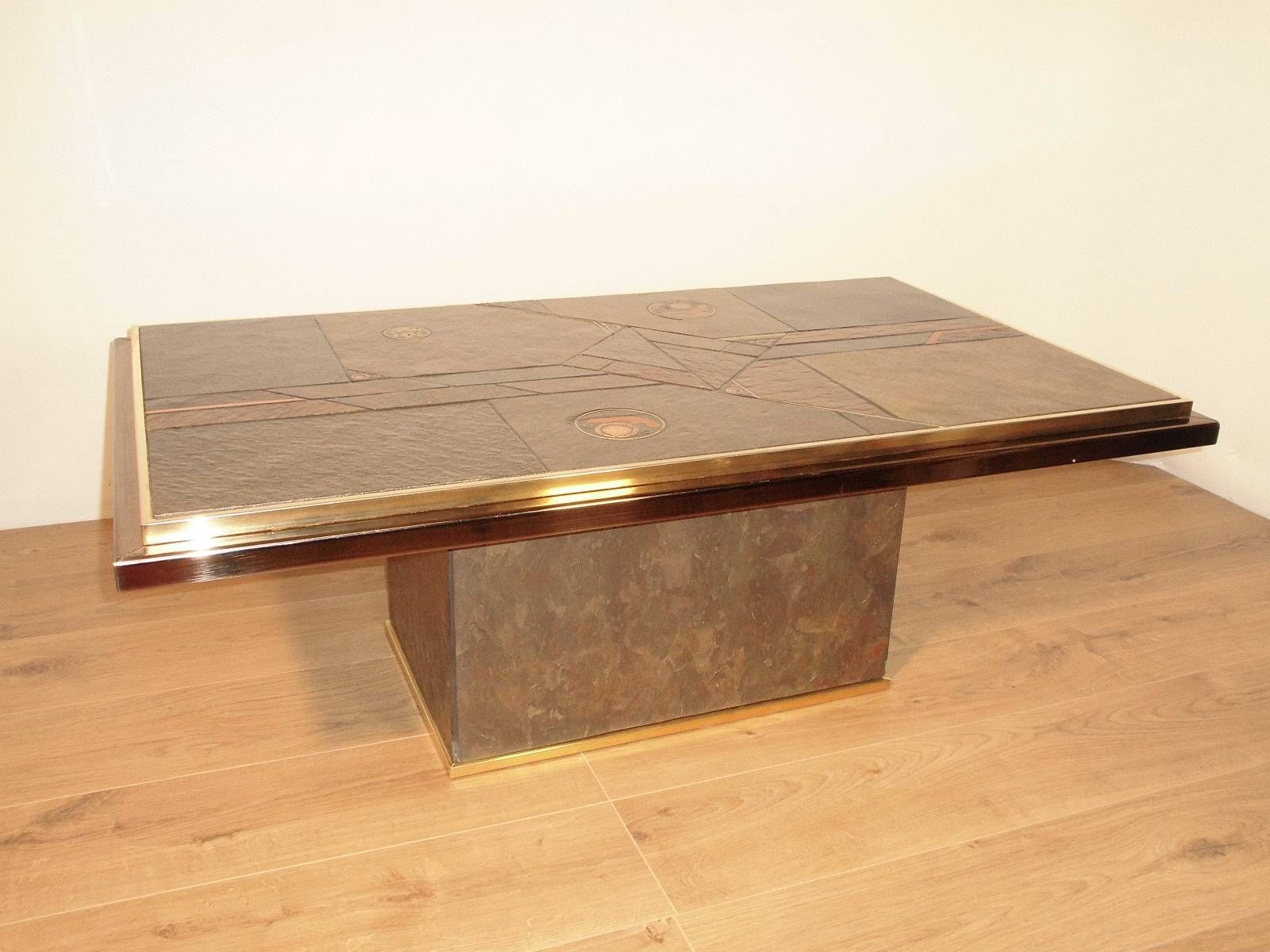 Stone And Bronze Coffee Tablepaul Kingma, 1970 For Sale At Pamono Within Bronze Coffee Tables (View 22 of 30)
