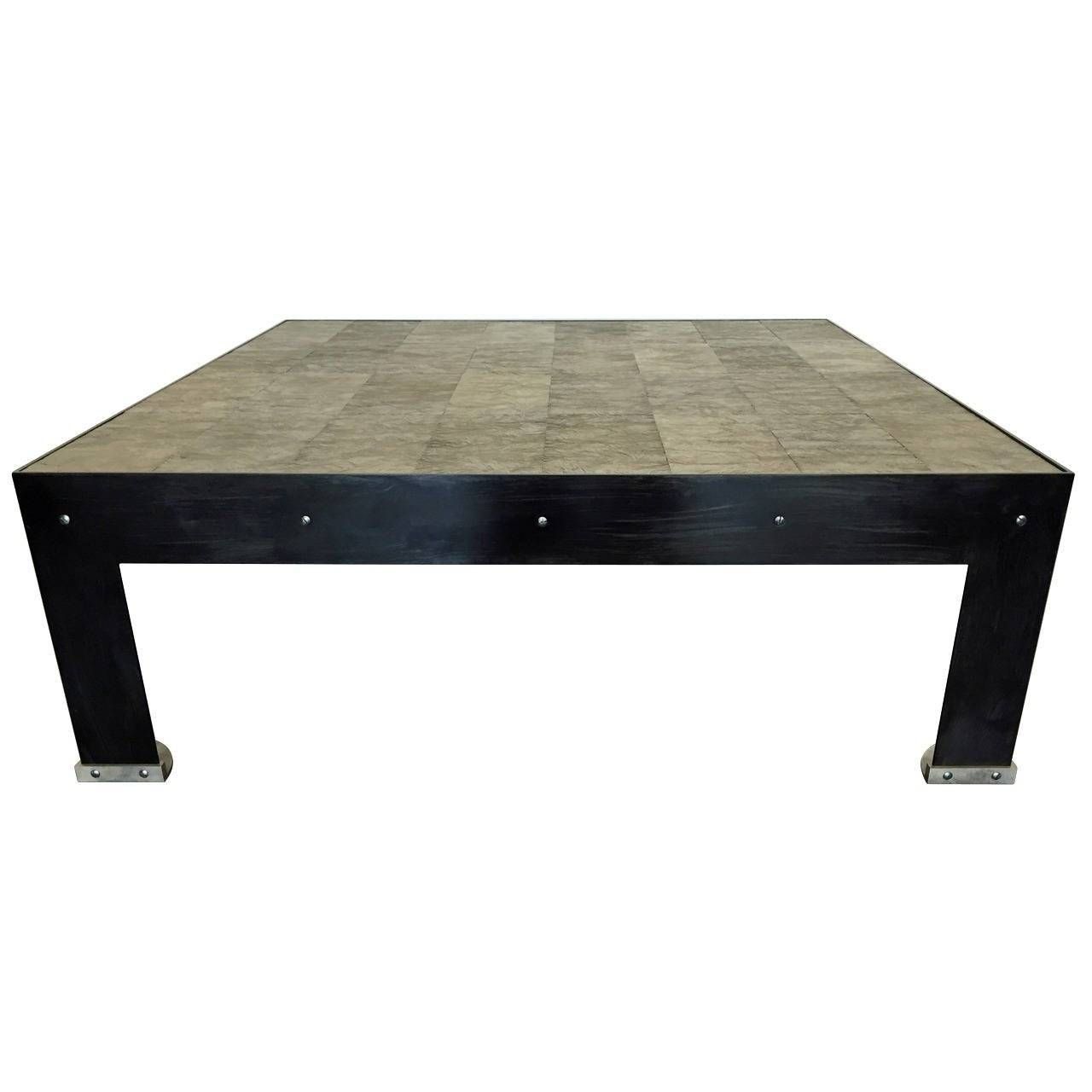 Stunning Paul Dupre Lafon Inspired Coffee Table In Blackened Steel Intended For Bronze Coffee Tables (View 8 of 30)
