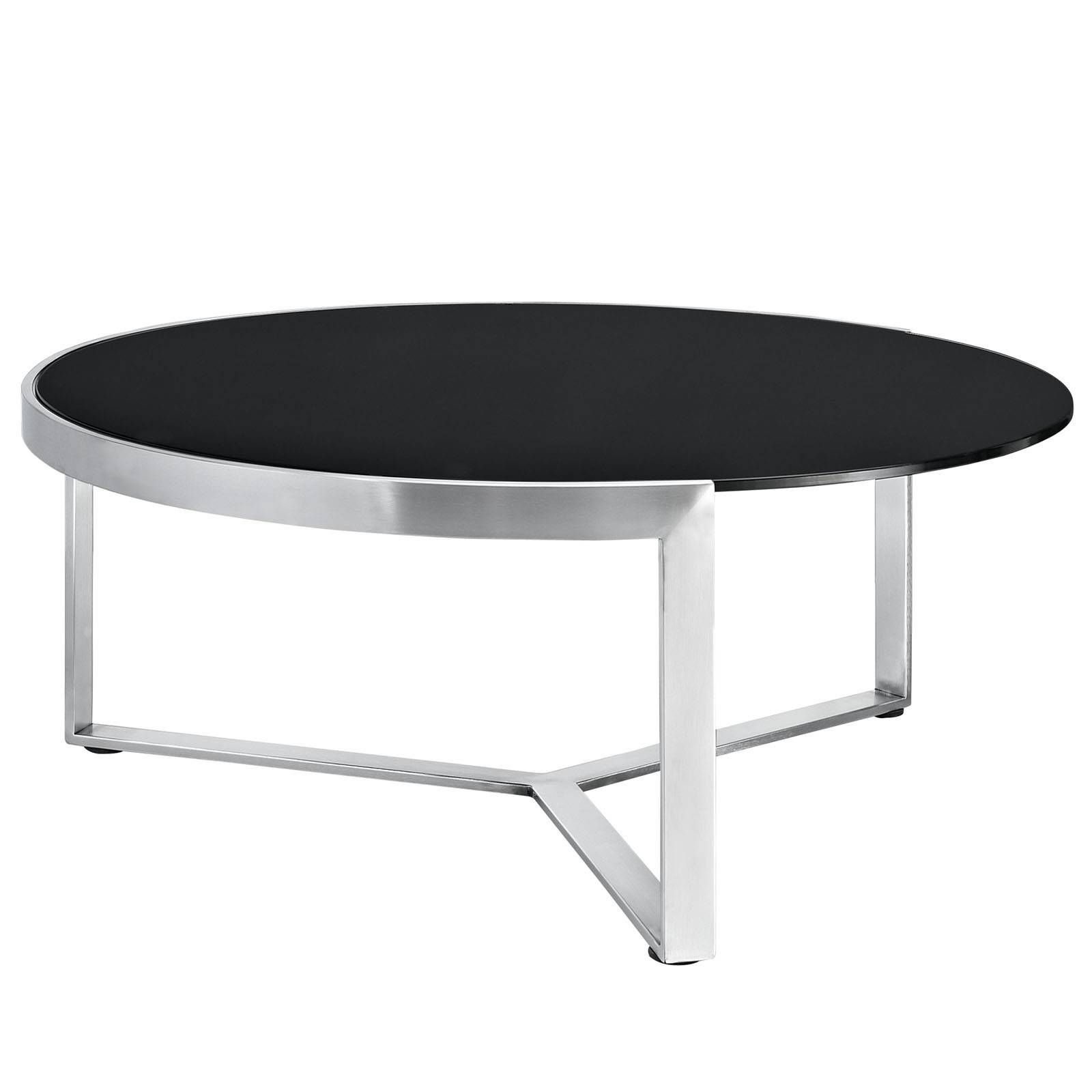 Stylish Modern Round Coffee Table With Slim Wooden Top Painted Inside Small Circle Coffee Tables (View 17 of 30)